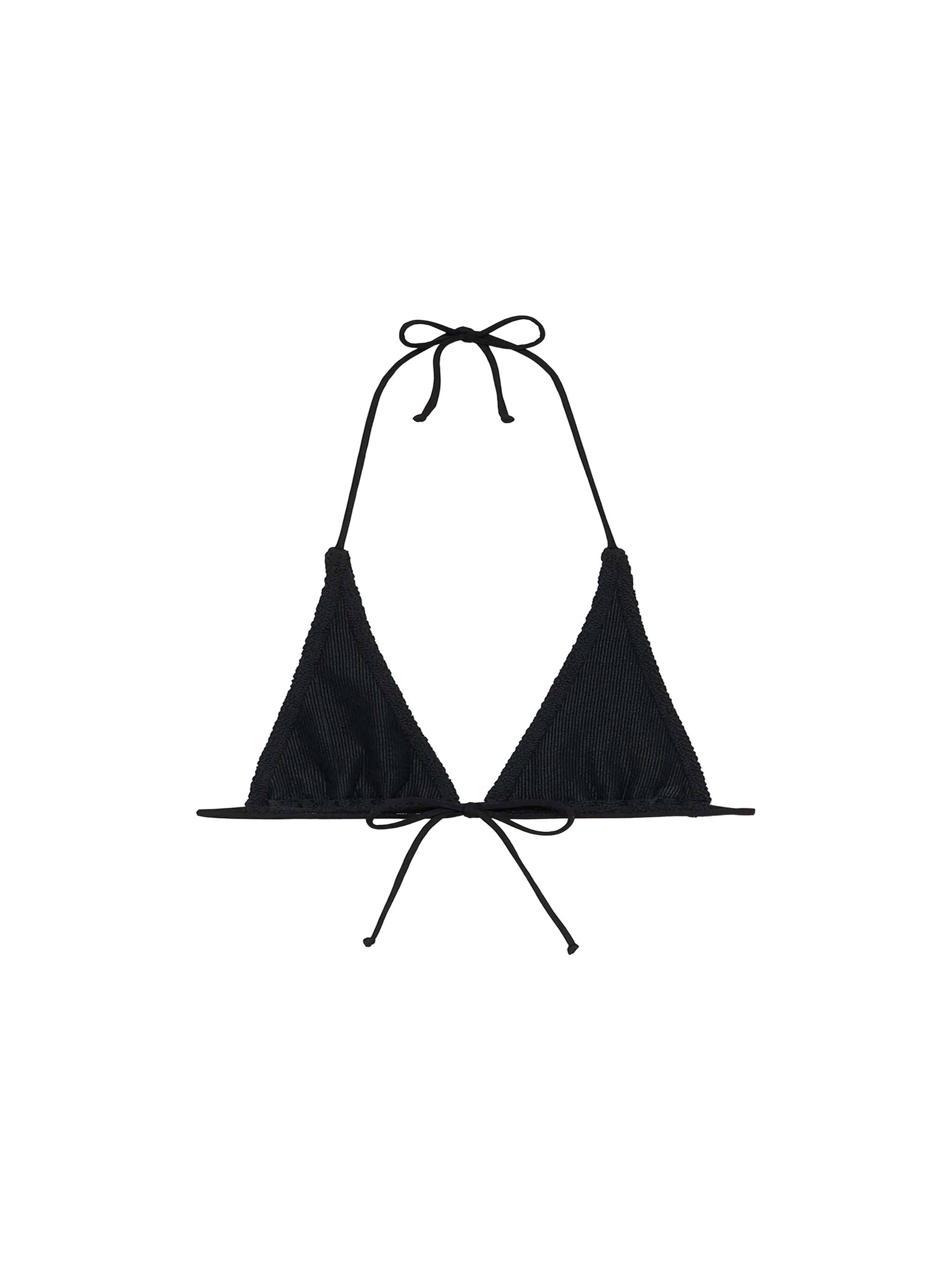 Top bikini Guiana triangolo allungato in crinkle nero - Image 2