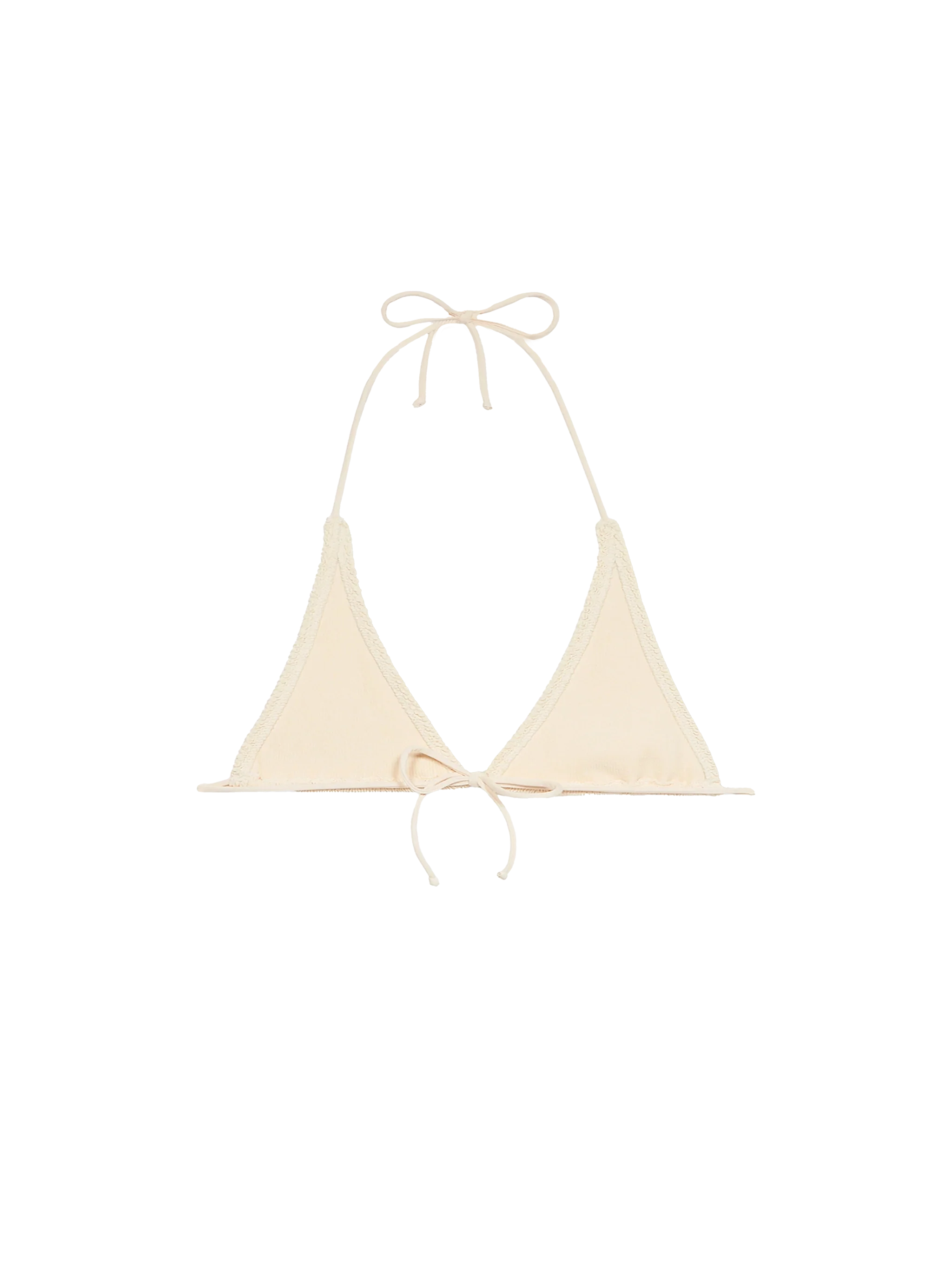 Top bikini Guiana a triangolo in tessuto crinkle bianco  - Image 2