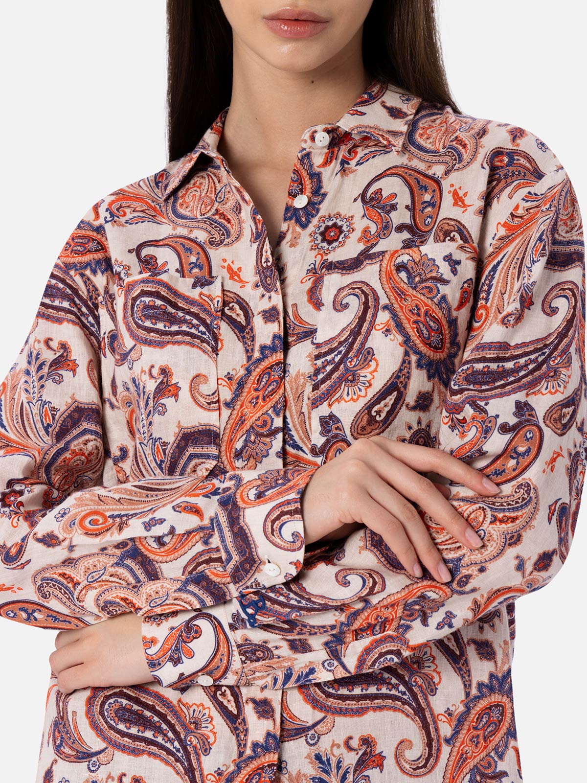 Camicia Alodie in lino con fantasia paisley - Image 4