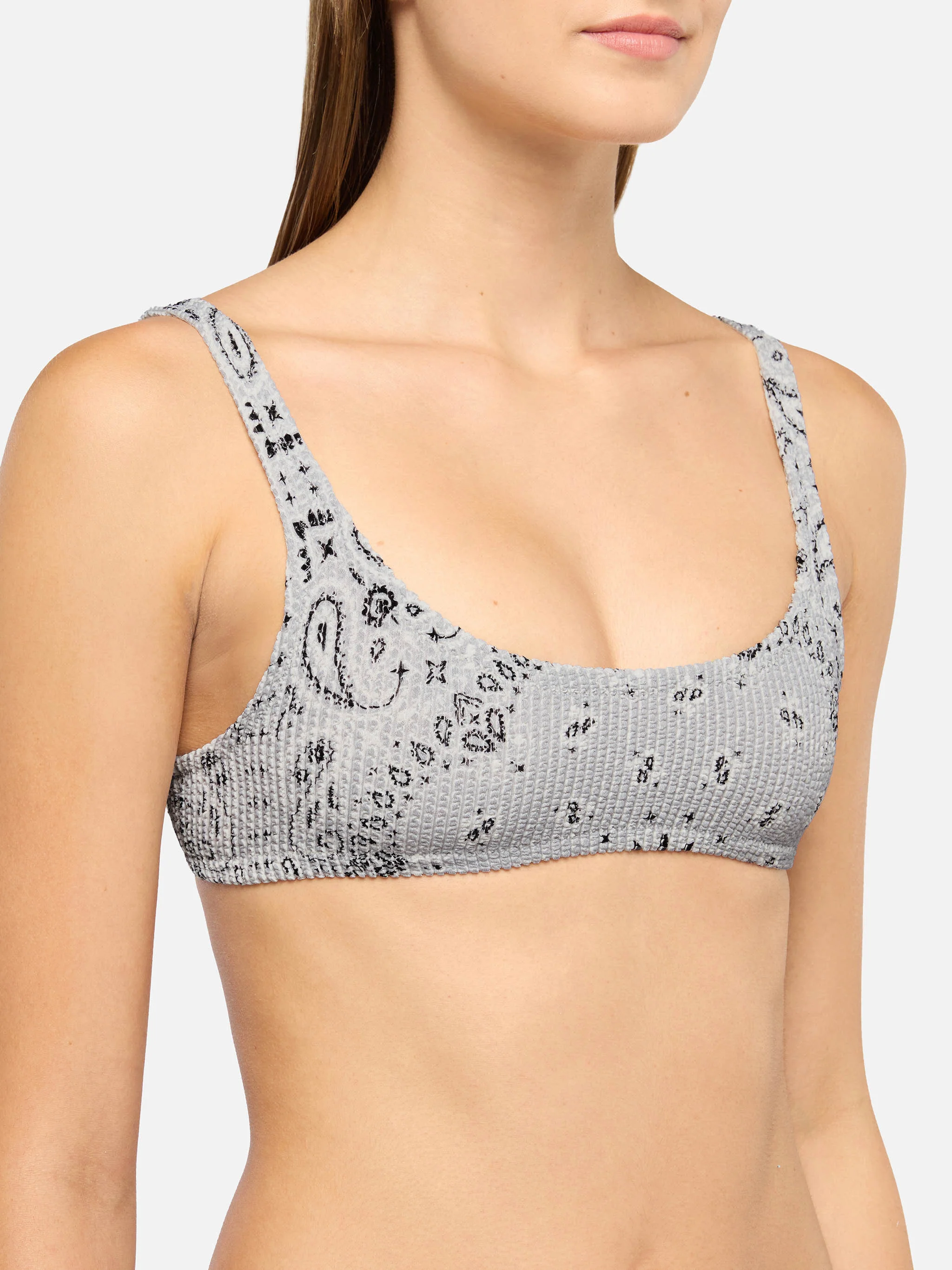 Naima crinkle classico top a bralette con stampa bandana - Image 2