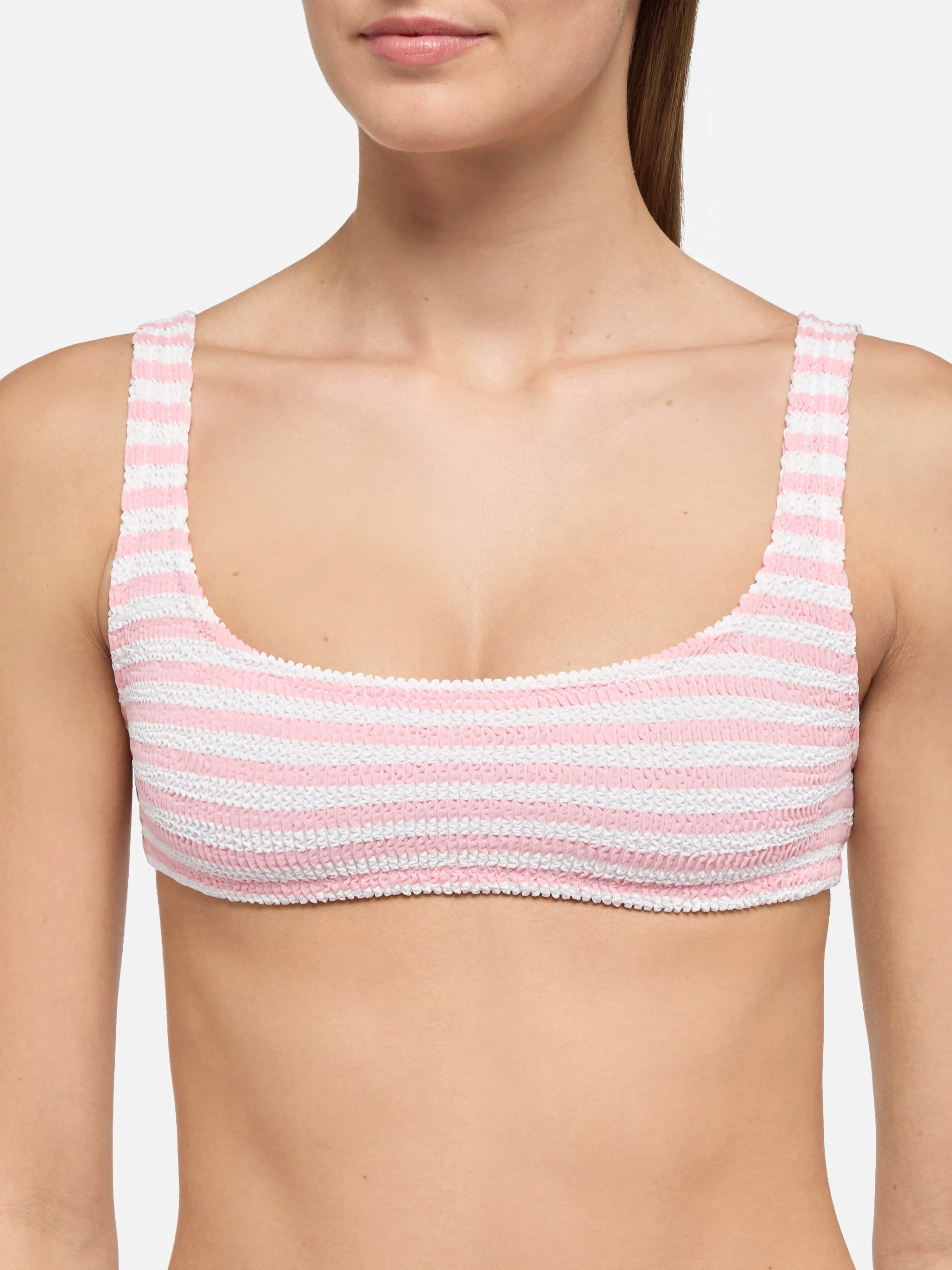 Naima crinkle classico top a bralette con stampa rigata - Image 2