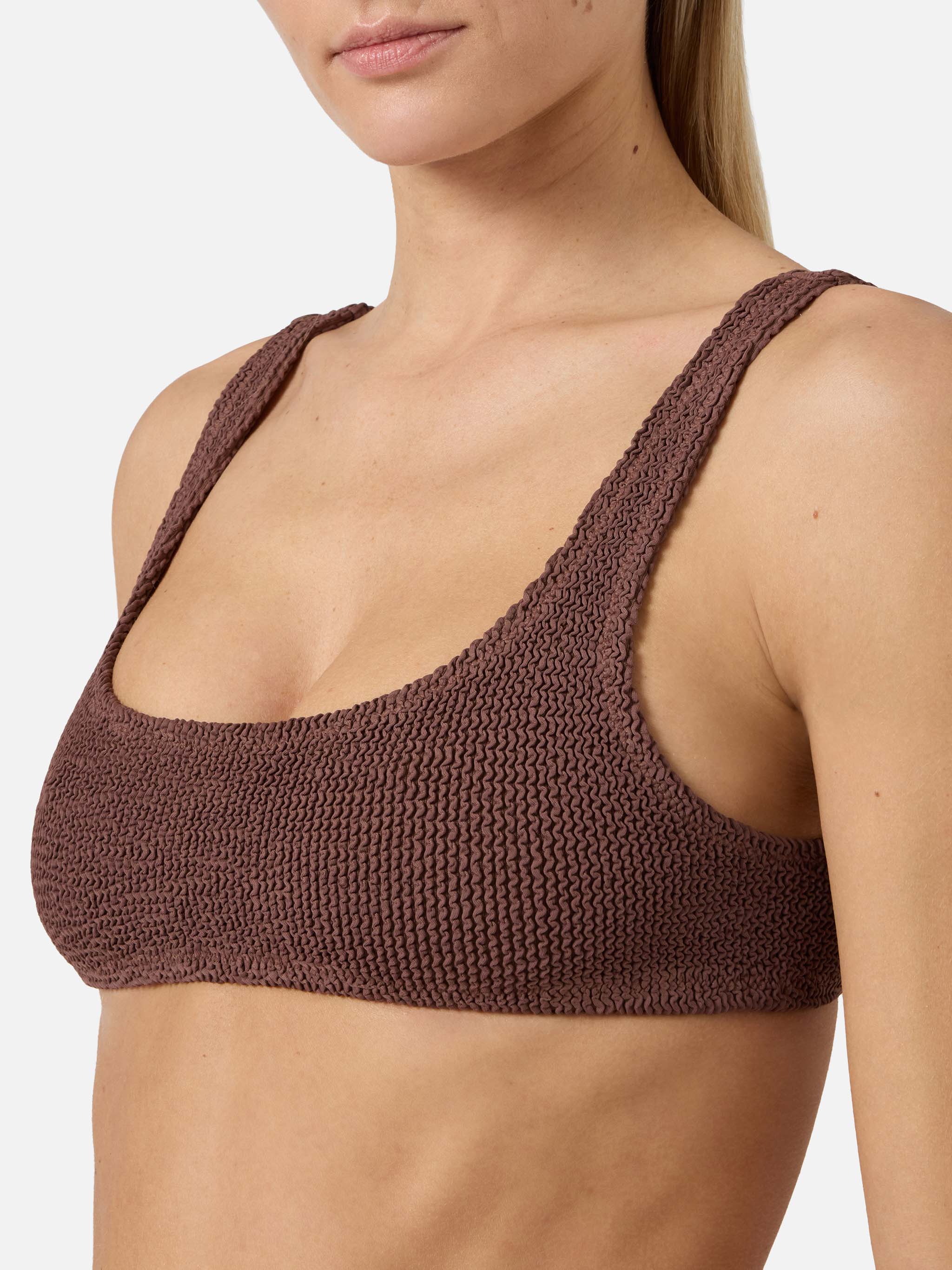 Bikini a bralette Naima Elise in crinkle marrone - Image 3