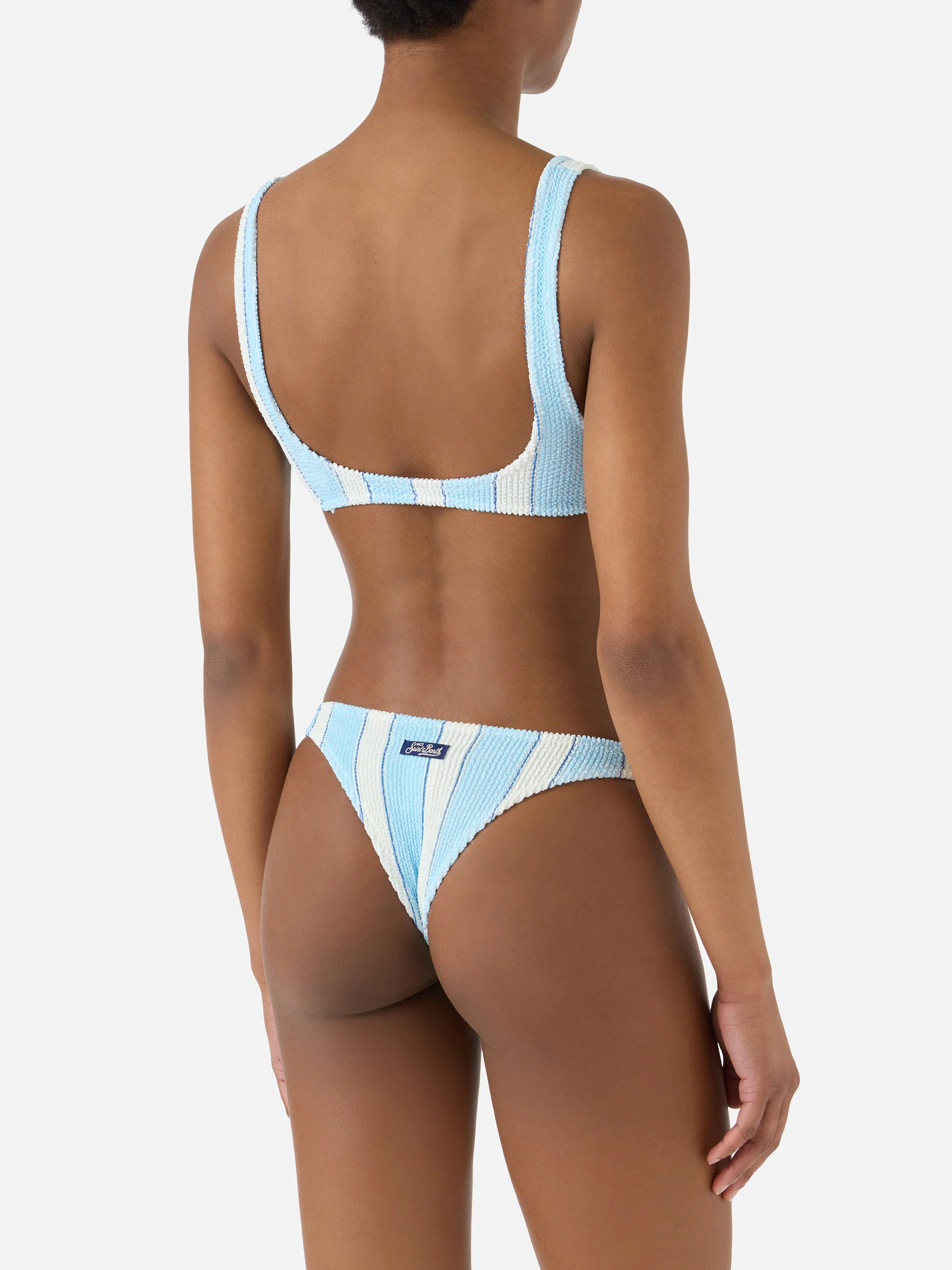 Bikini Naima Naomi crinkle a righe azzurre - Image 3