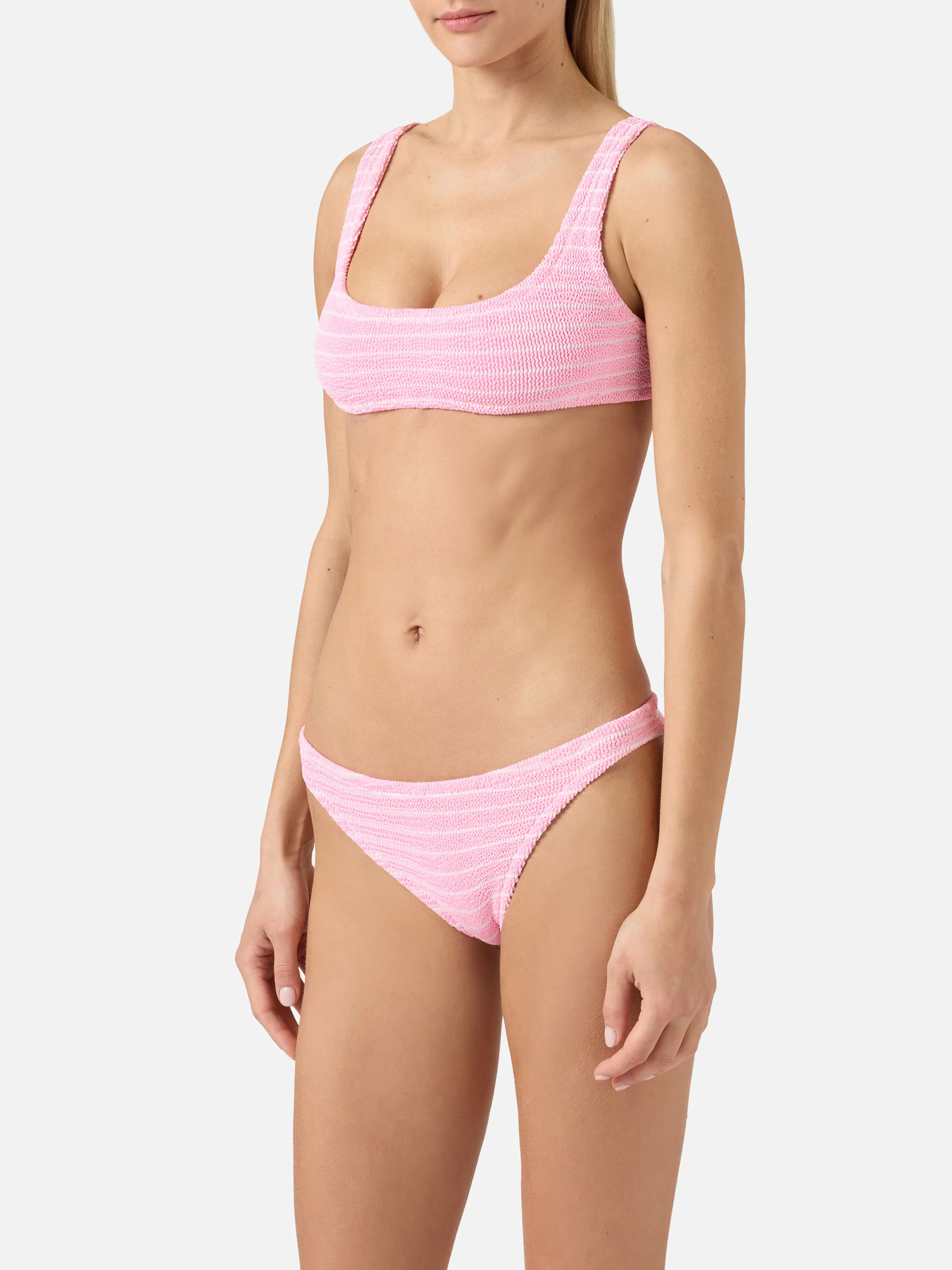 Bikini Naima Naomi crinkle a righe rosa - Image 2