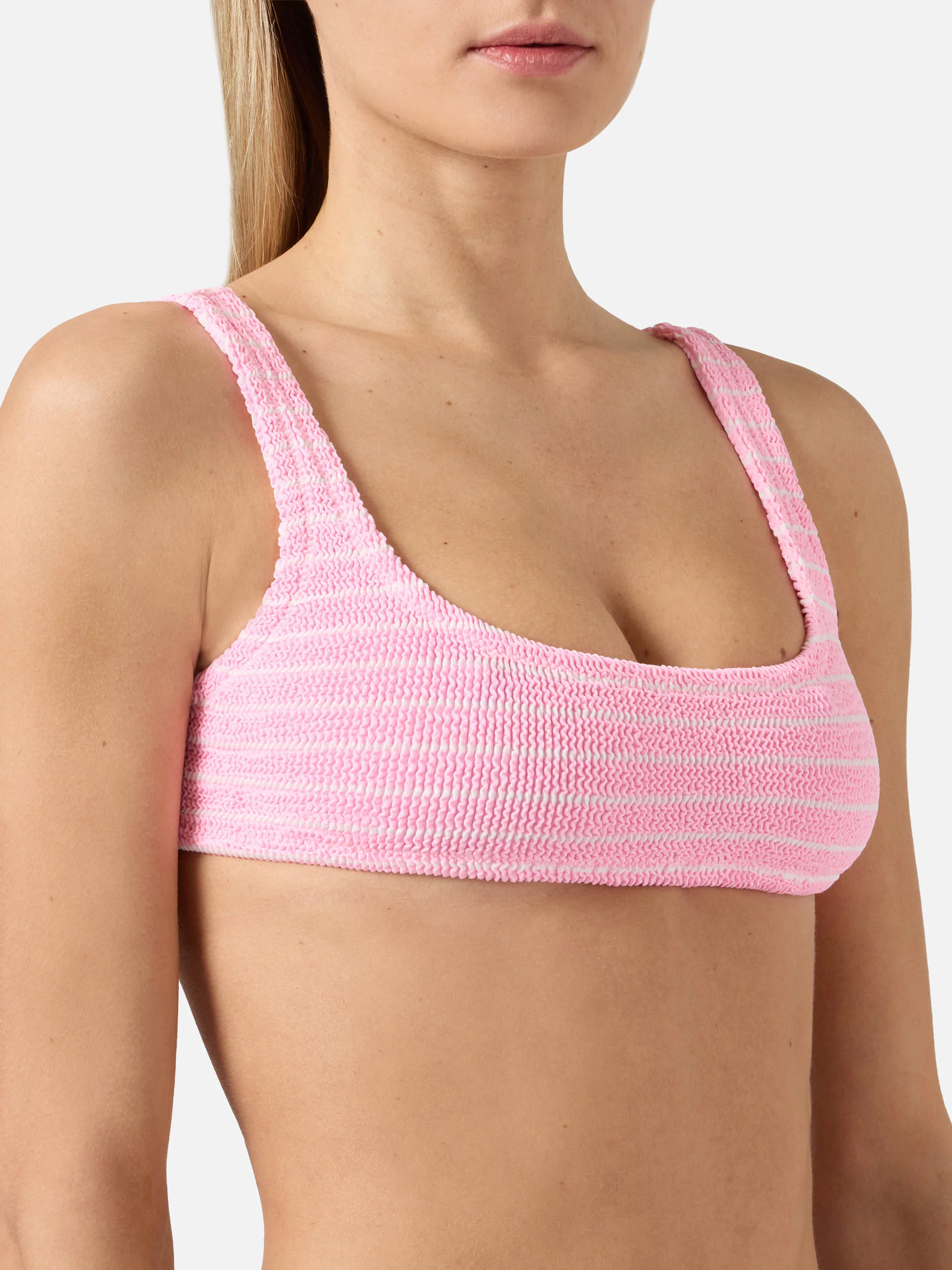 Bikini Naima Naomi crinkle a righe rosa - Image 3