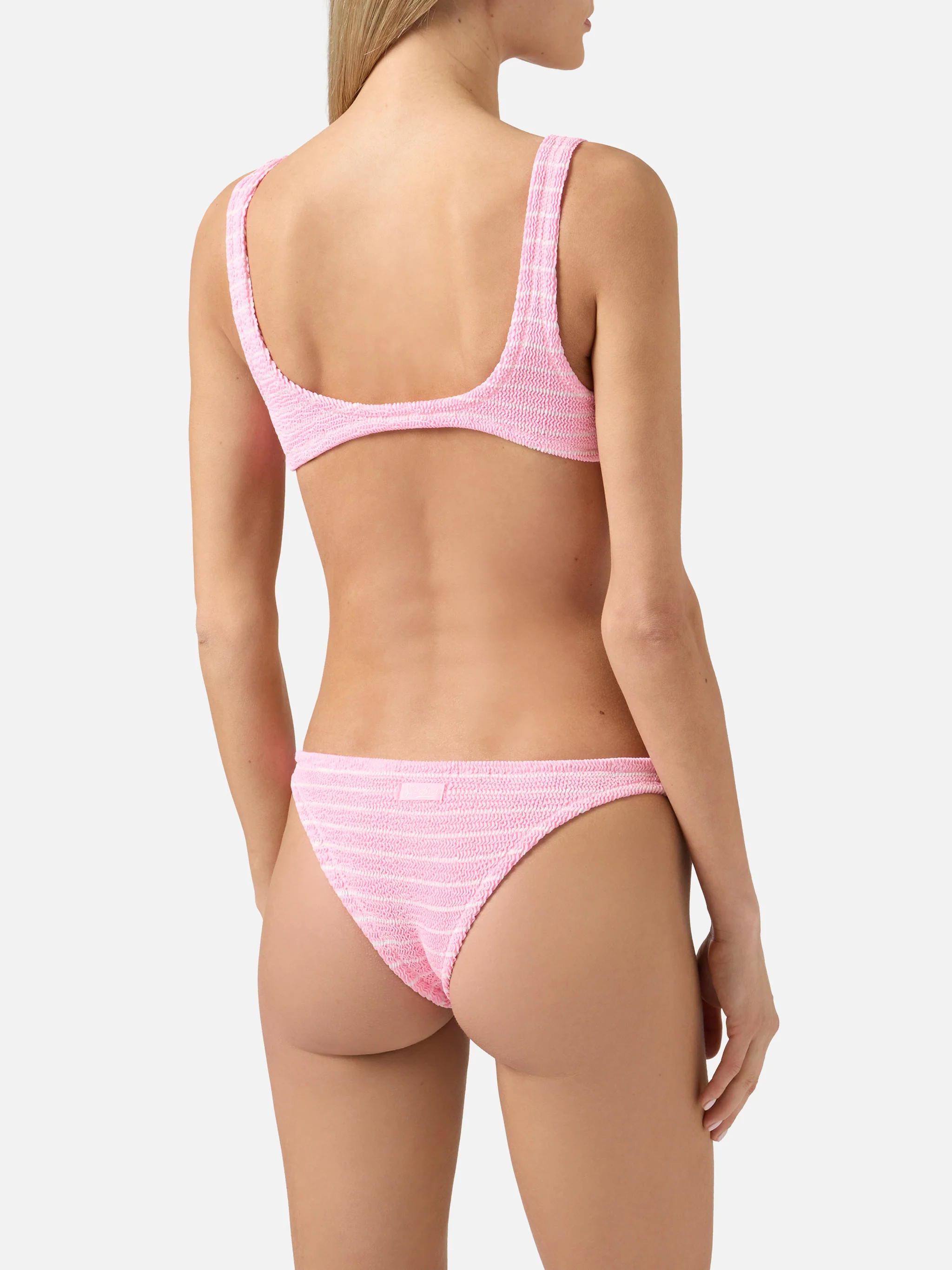 Bikini Naima Naomi crinkle a righe rosa - Image 4