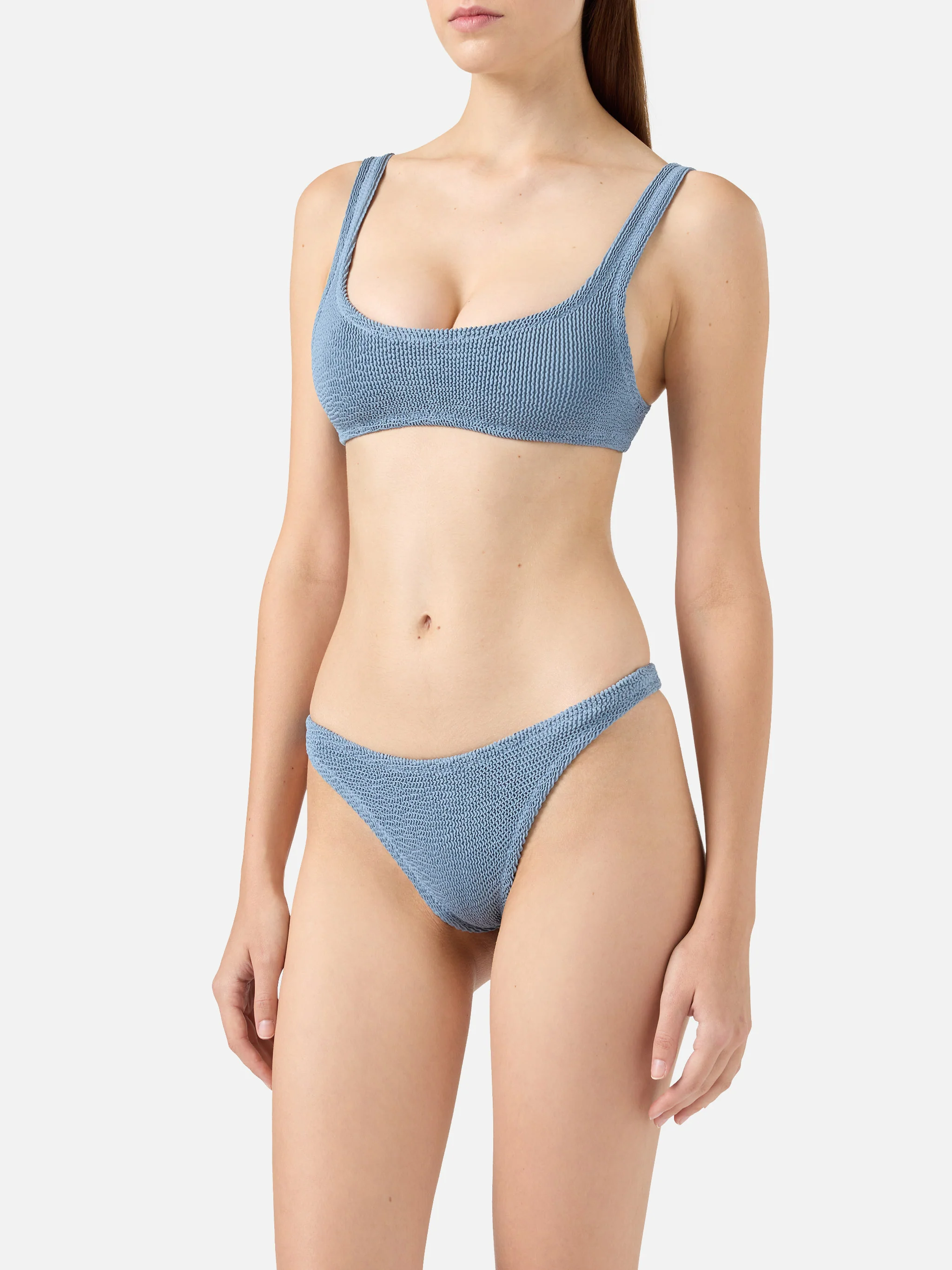 Bikini bralette Naima Naomi in crinkle color avio blue - Image 2