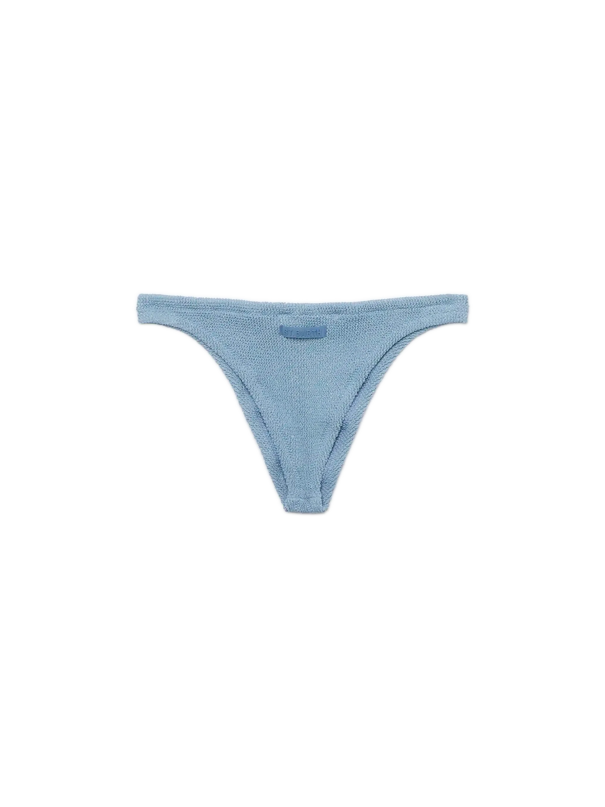 Naomi slip mare cheeky in crinkle lurex color avio blue - Image 2