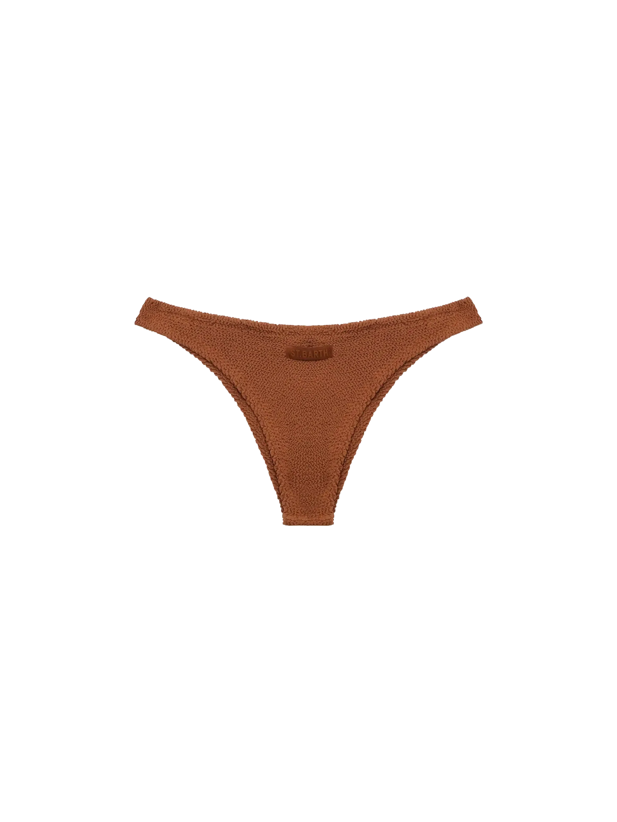 Naomi slip mare cheeky in crinkle color marrone cammello - Image 2
