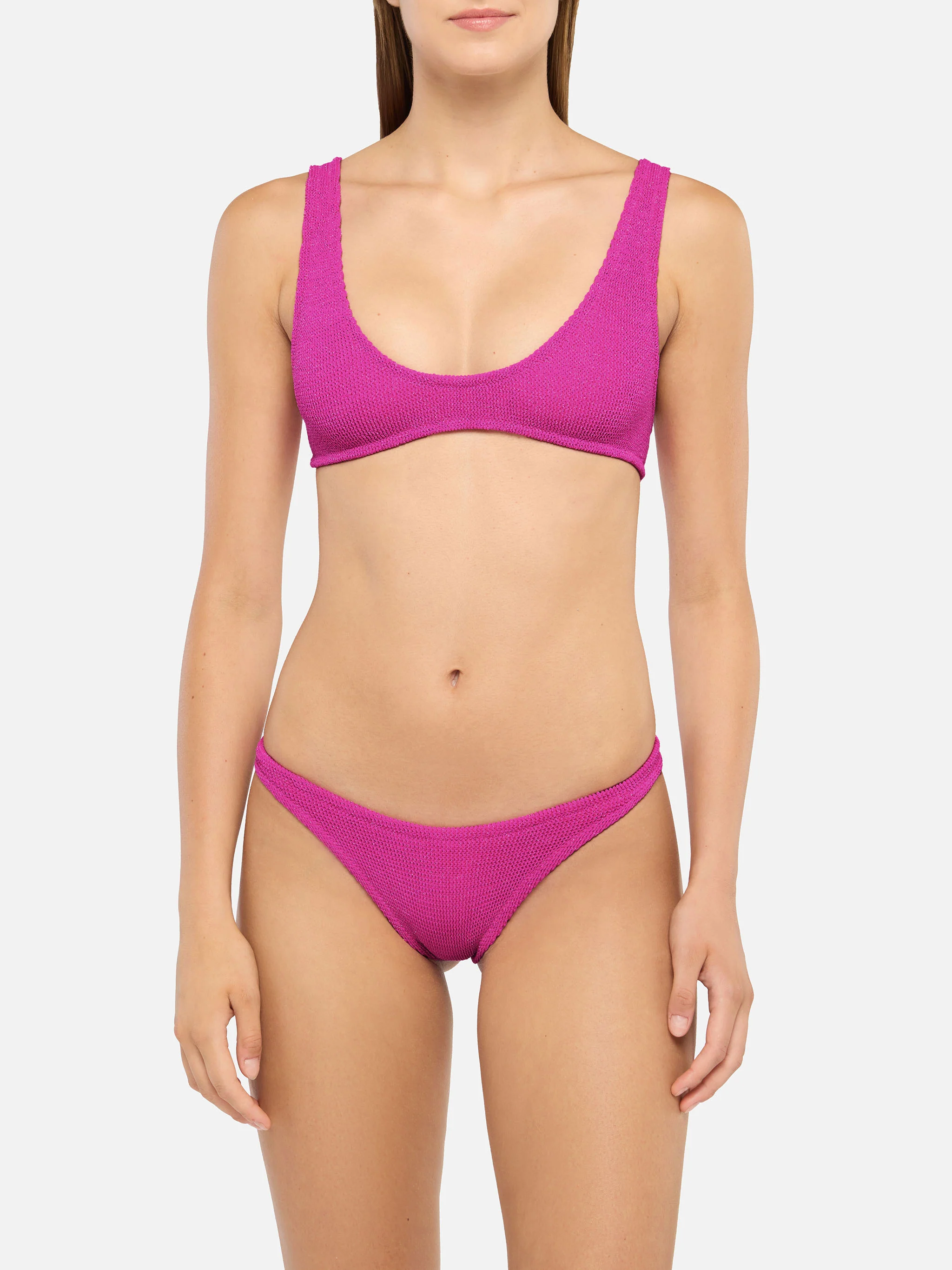 Bikini a bralette Pamy Naomi in crinkle lurex color fucsia - Image 2