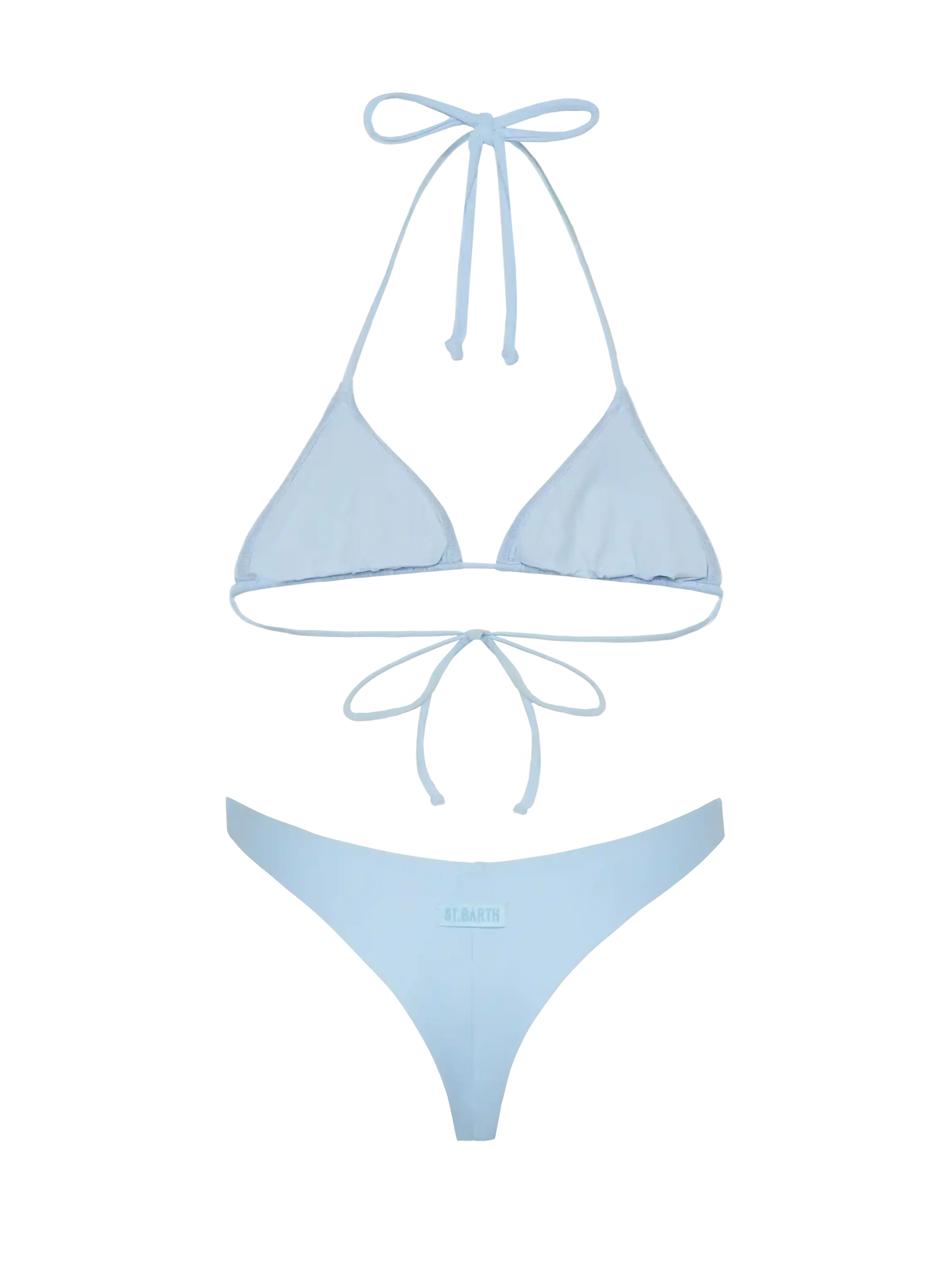 Bikini Leah Naomi azzurro con top a triangolo e slip sgambati - Image 3