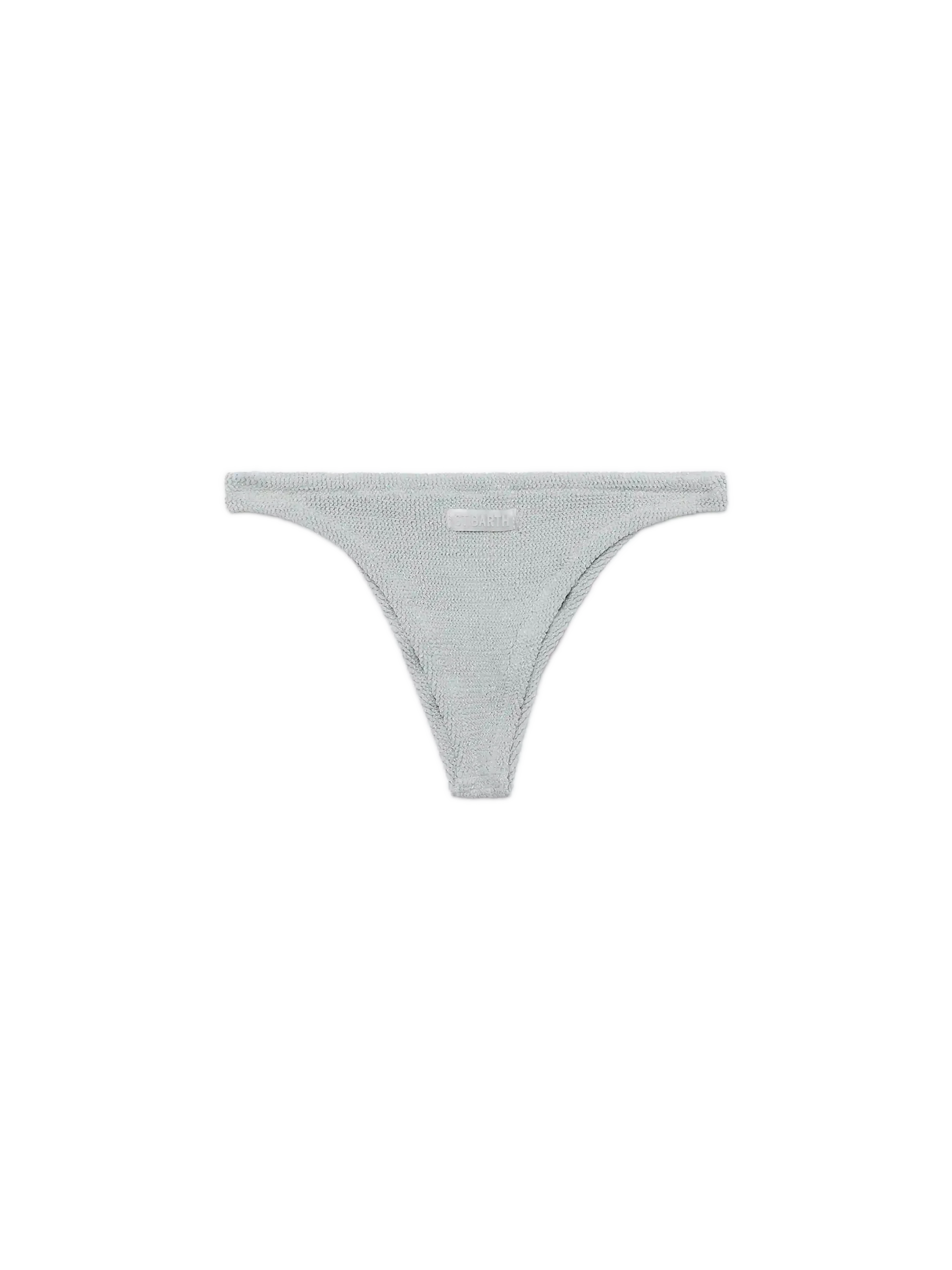 Naomi slip mare cheeky in crinkle lurex color argento - Image 2