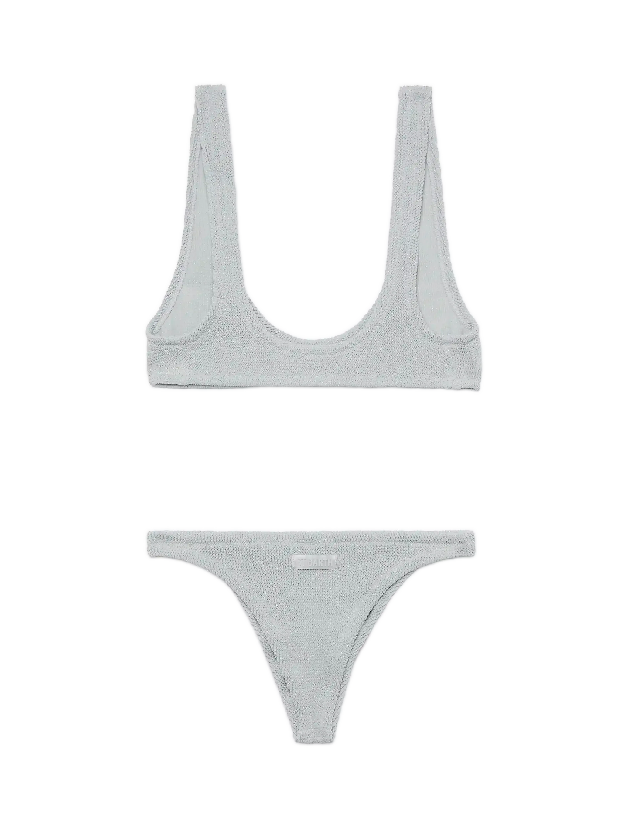 Bikini bralette Pamy Naomi in crinkle lurex argento - Image 6