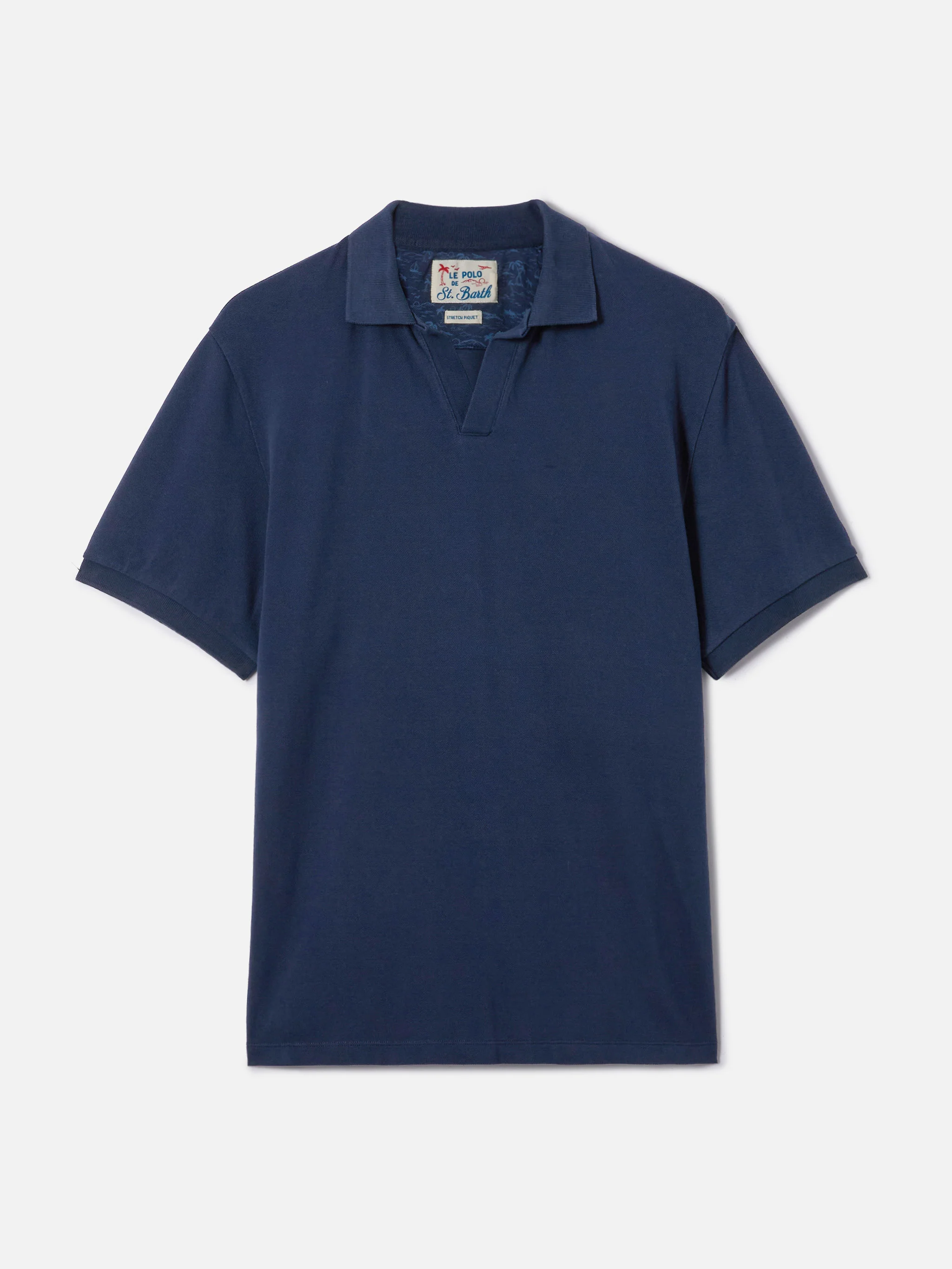 Polo Charles in piquet di cotone blu navy - Image 5