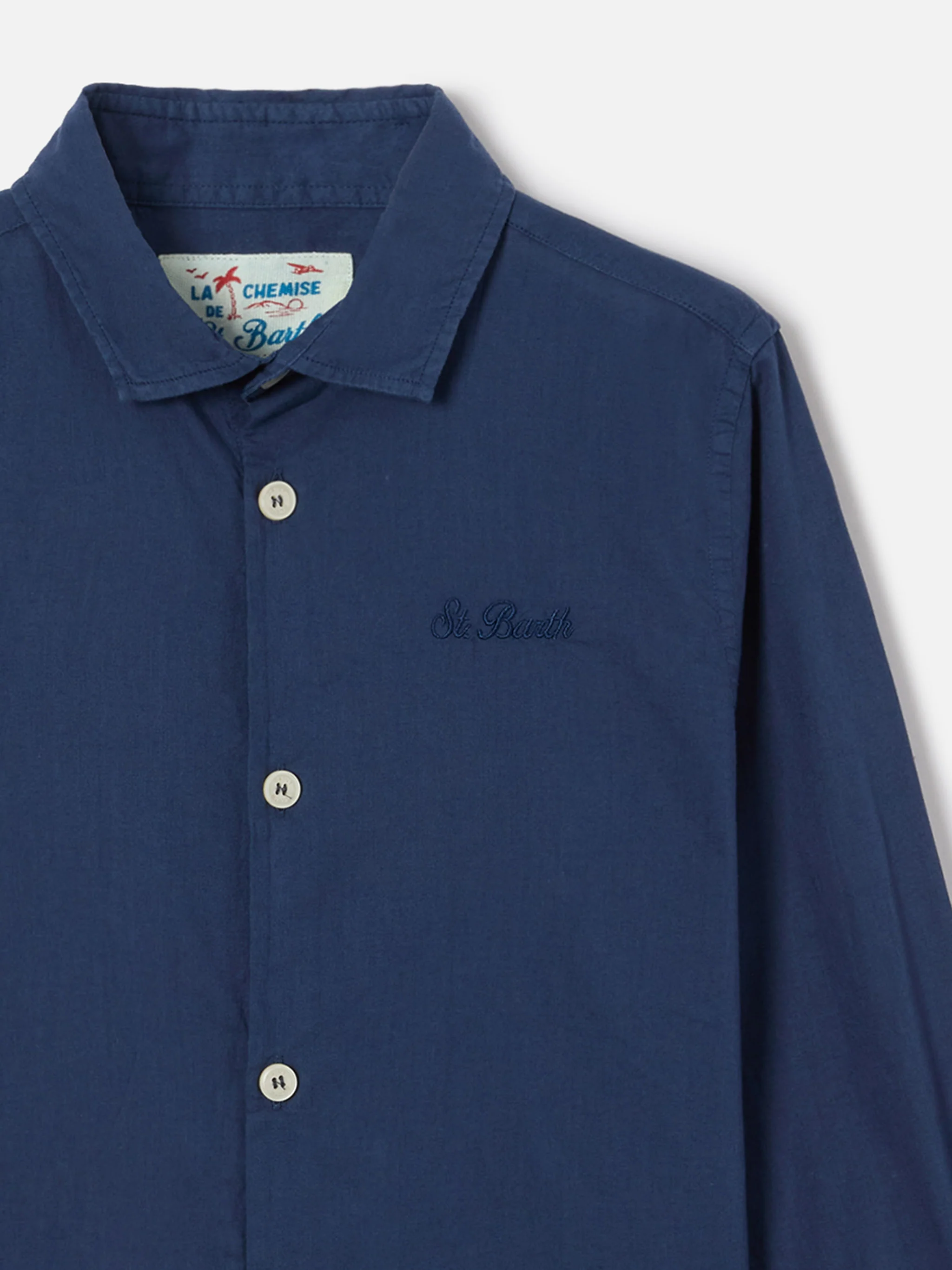 Camicia Chemise Jr in cotone voile blu navy - Image 2