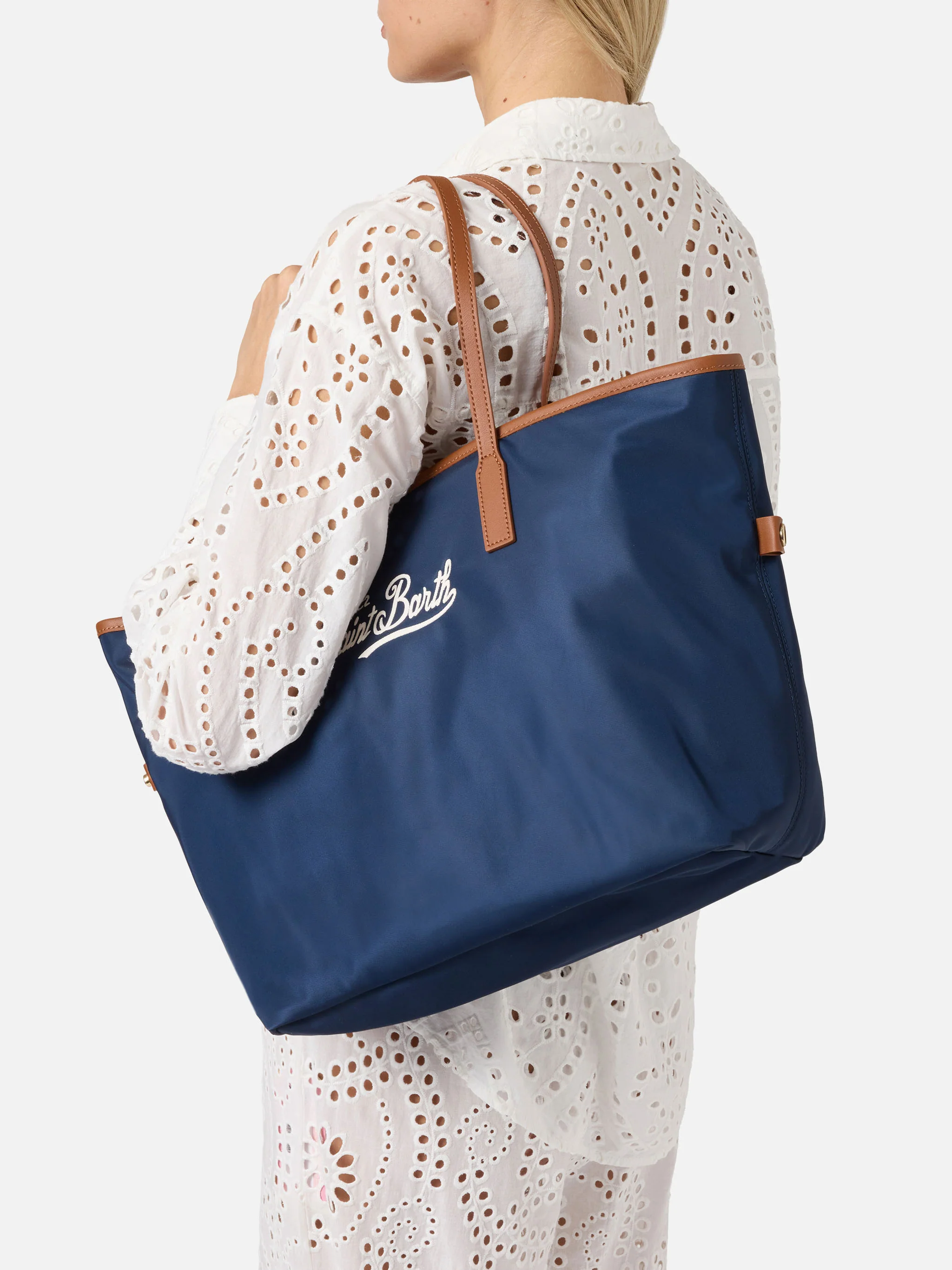Borsa City blu navy regular in nylon - Image 2