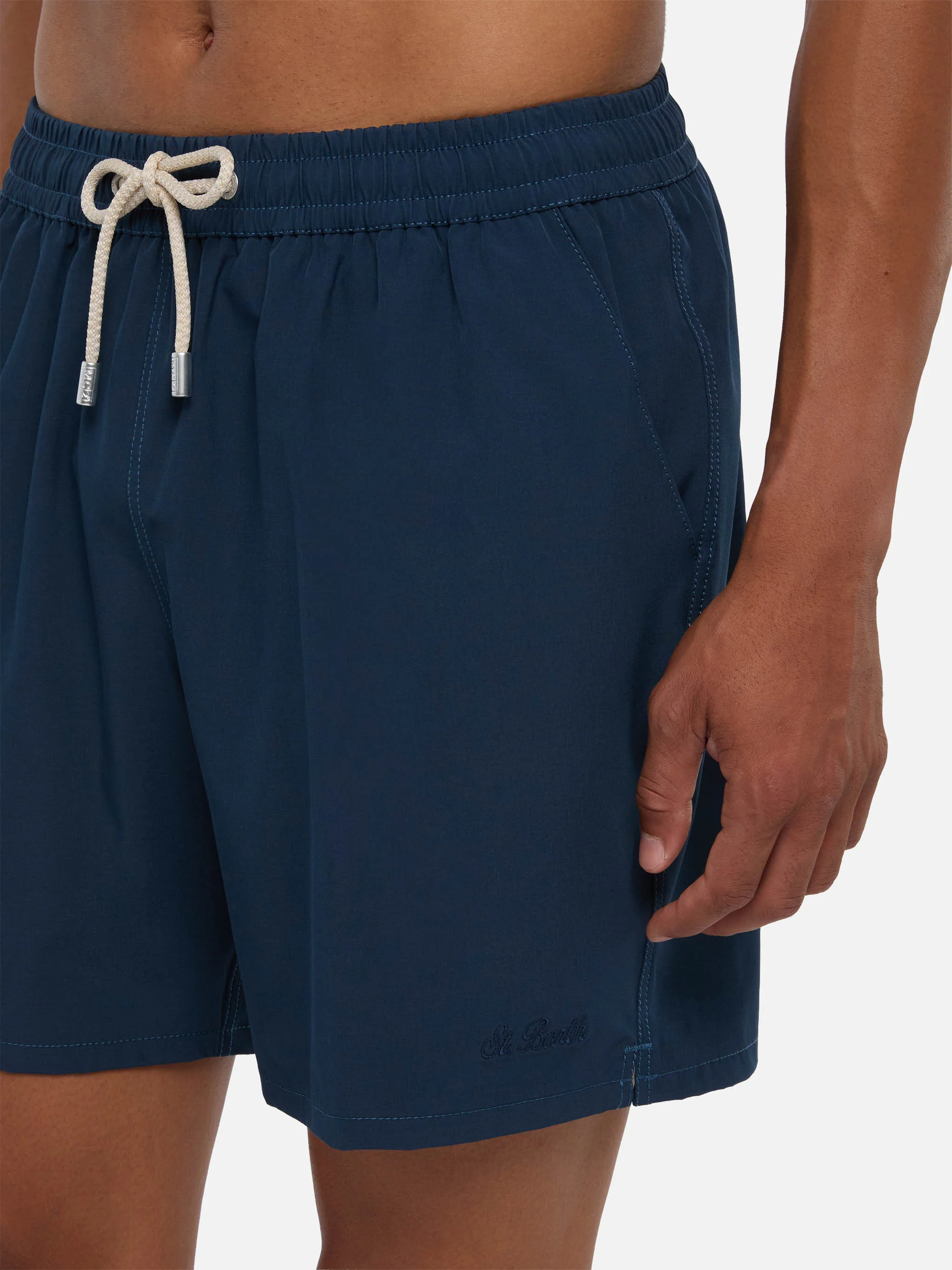 Costume mare Comfort blu navy con ricamo St. Barth - Image 4