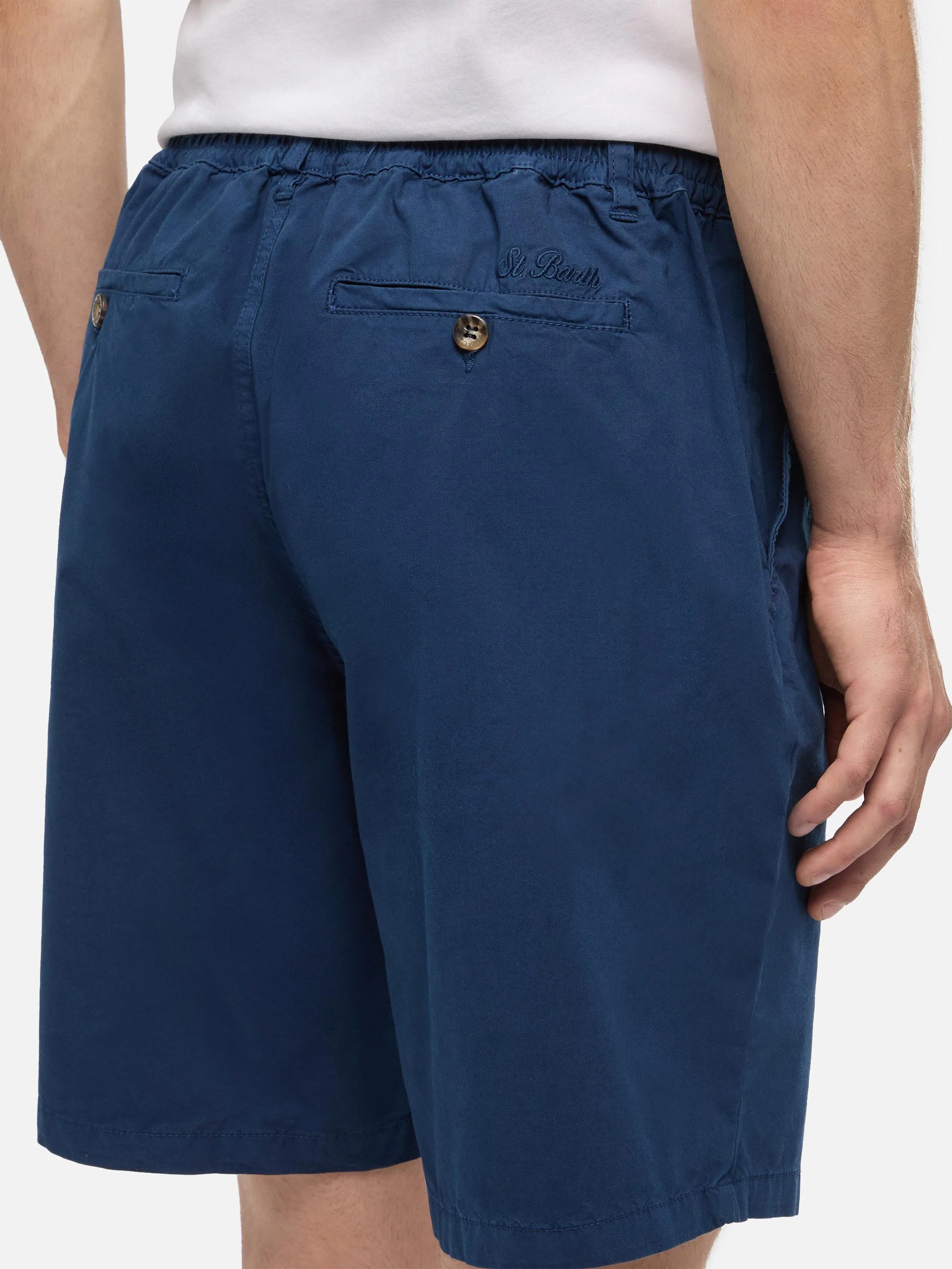 Bermuda Ischia in cotone blu navy - Image 2