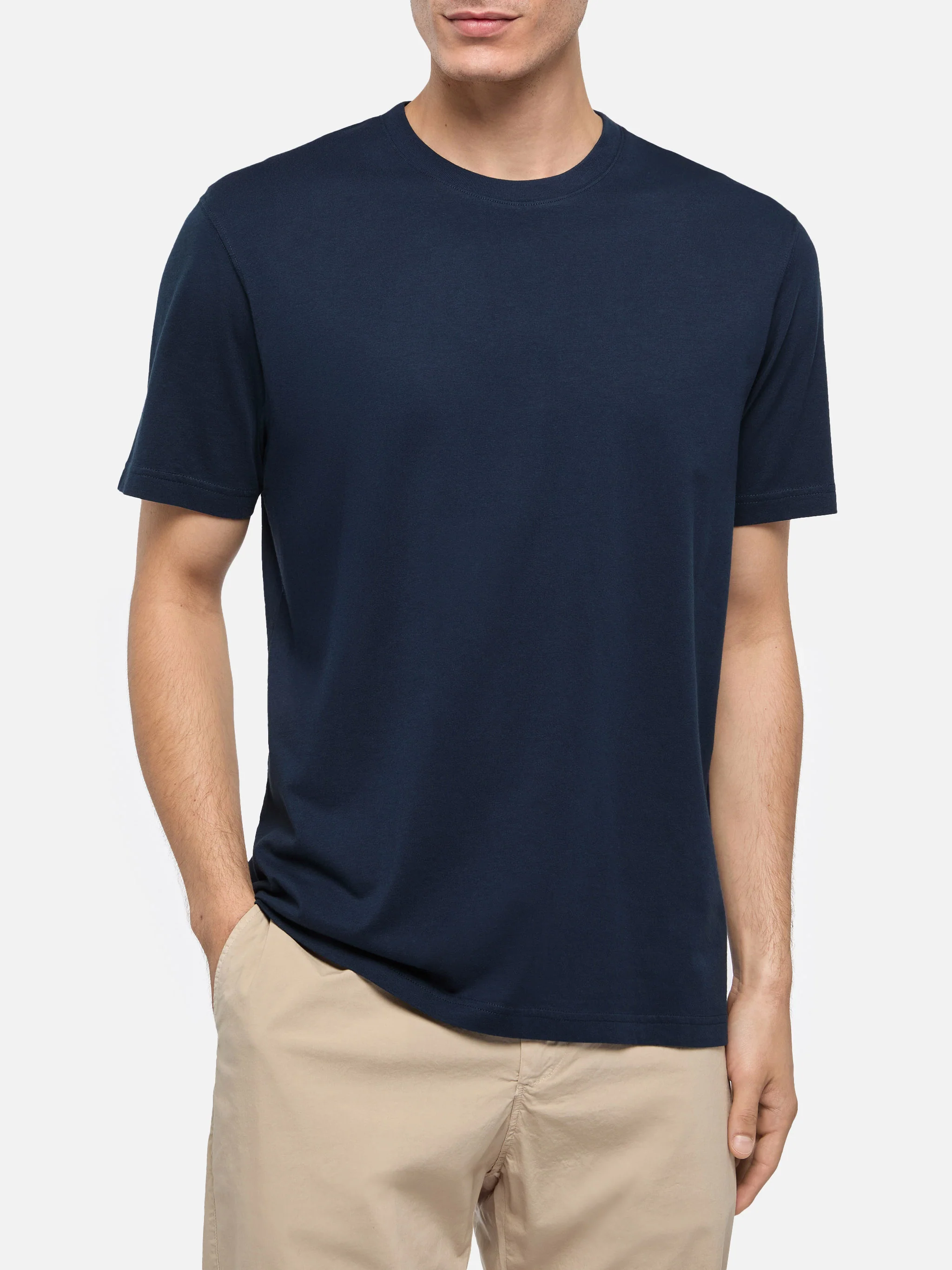Tshirt Dover in jersey di cotone blu navy con ricamo St. Barth - Image 2