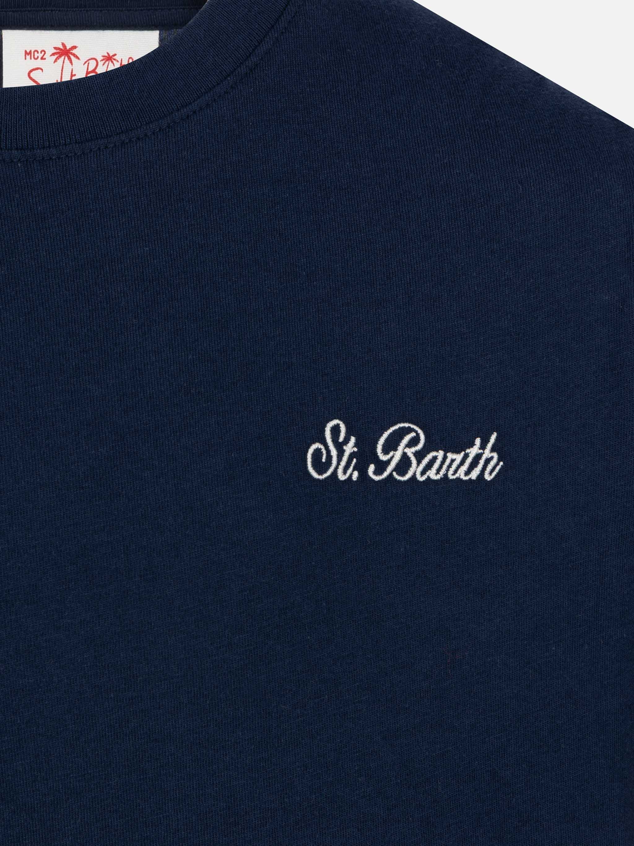 T-shirt Dover in jersey di cotone blu navy con ricamo St. Barth - Image 2