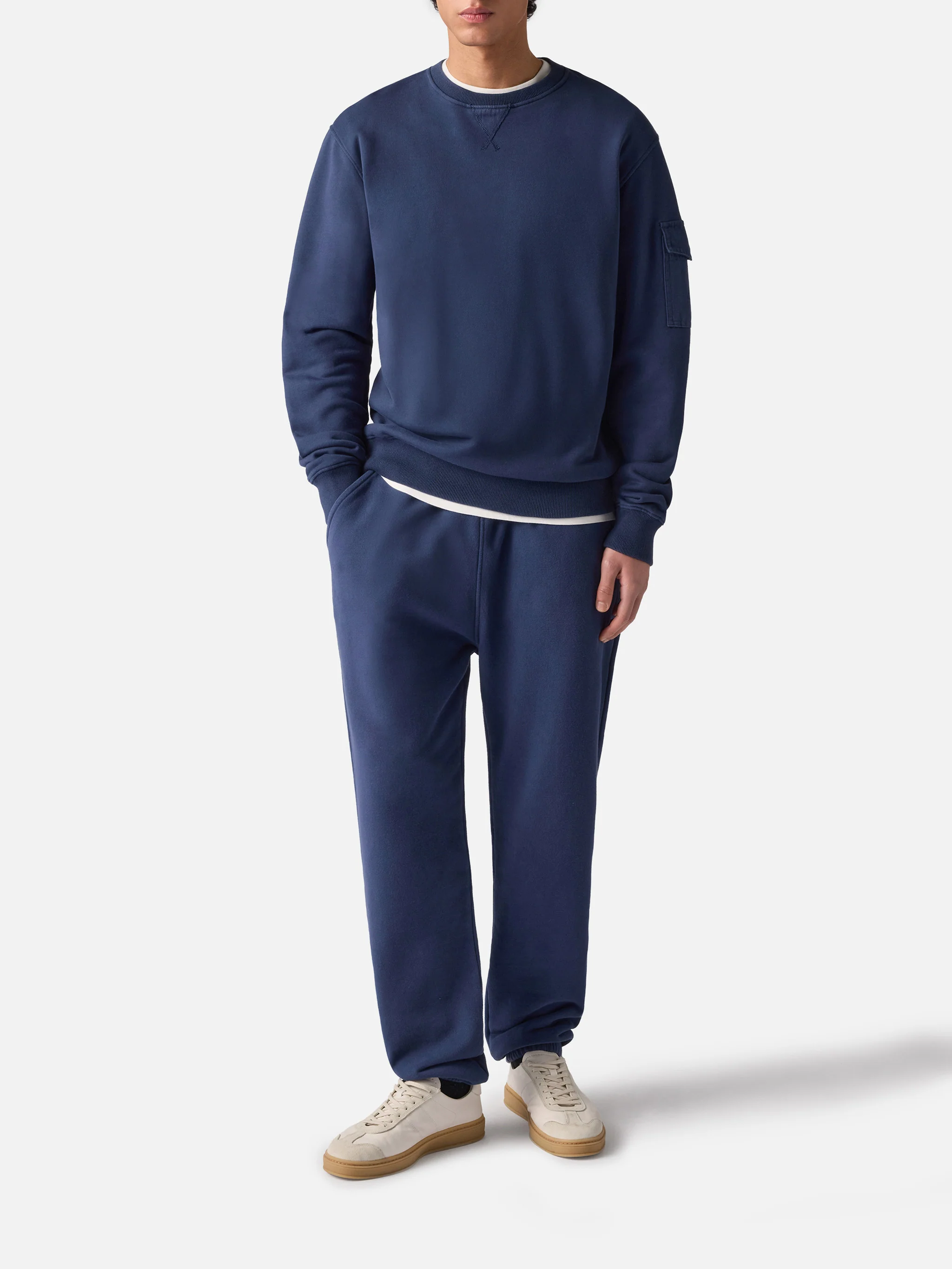 Pantaloni sportivi in cotone blu navy - Image 2