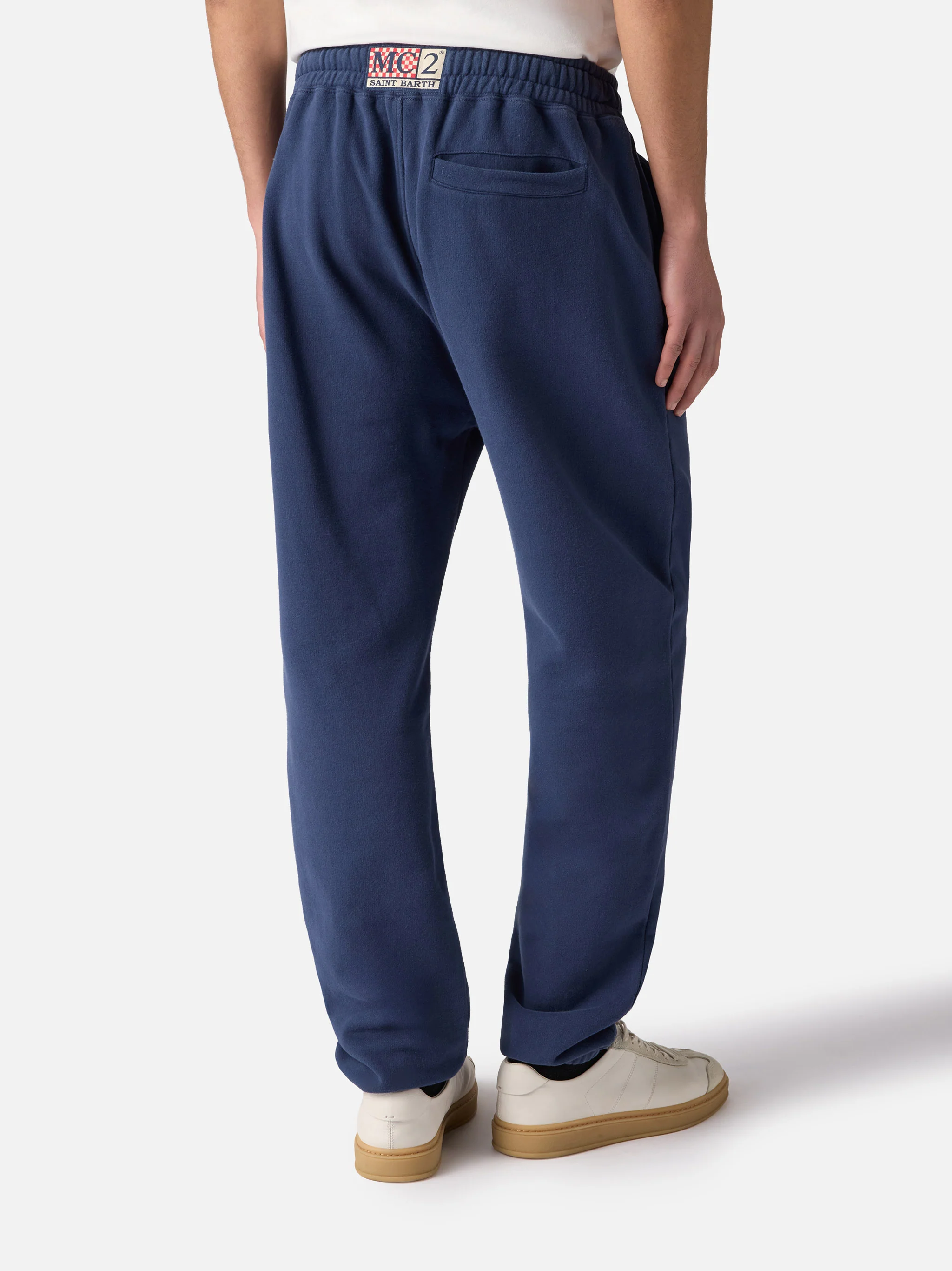 Pantaloni sportivi in cotone blu navy - Image 3
