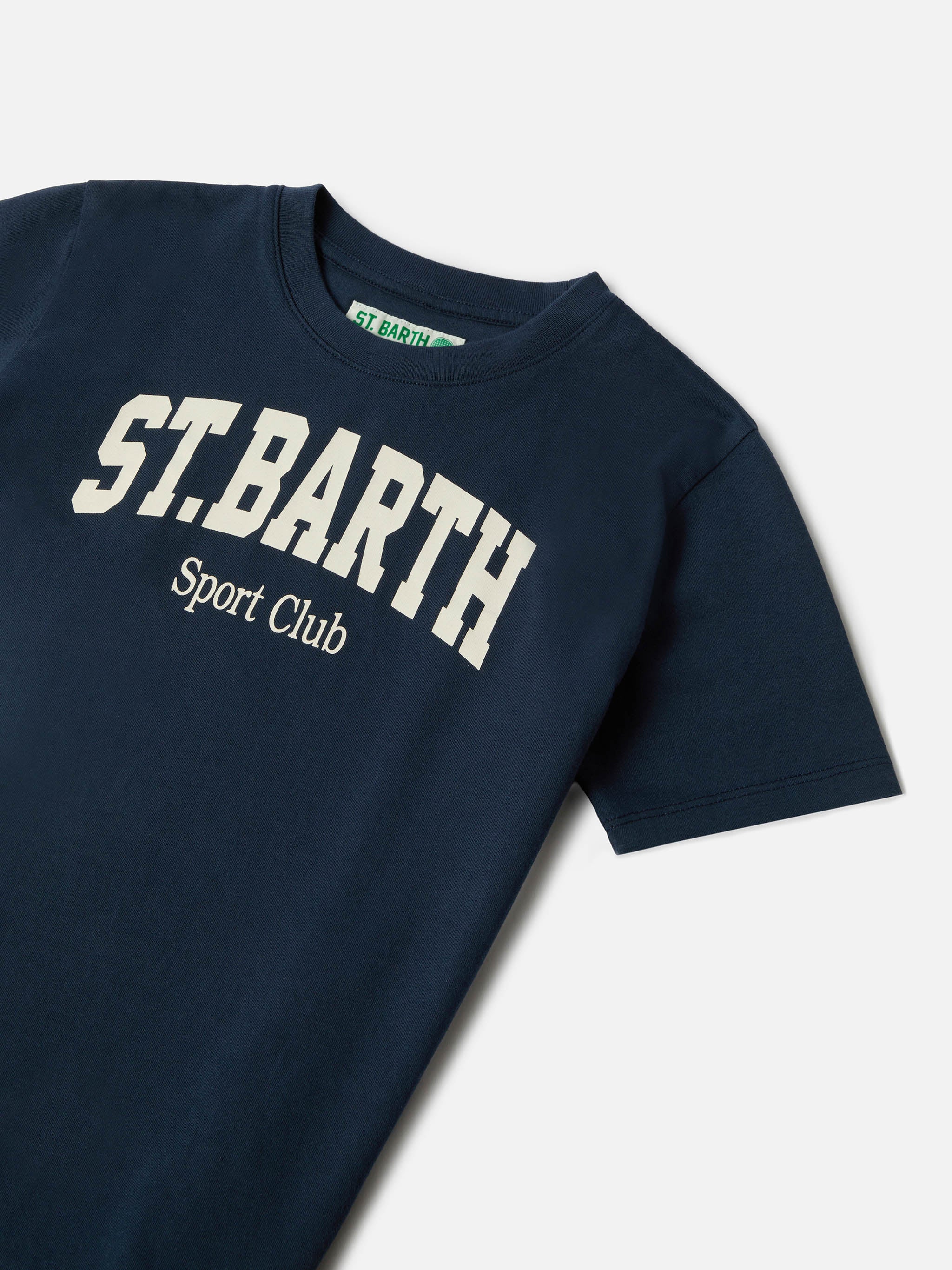 T-shirt Denver Jr in puro cotone blu con stampa Sport Club - Image 2