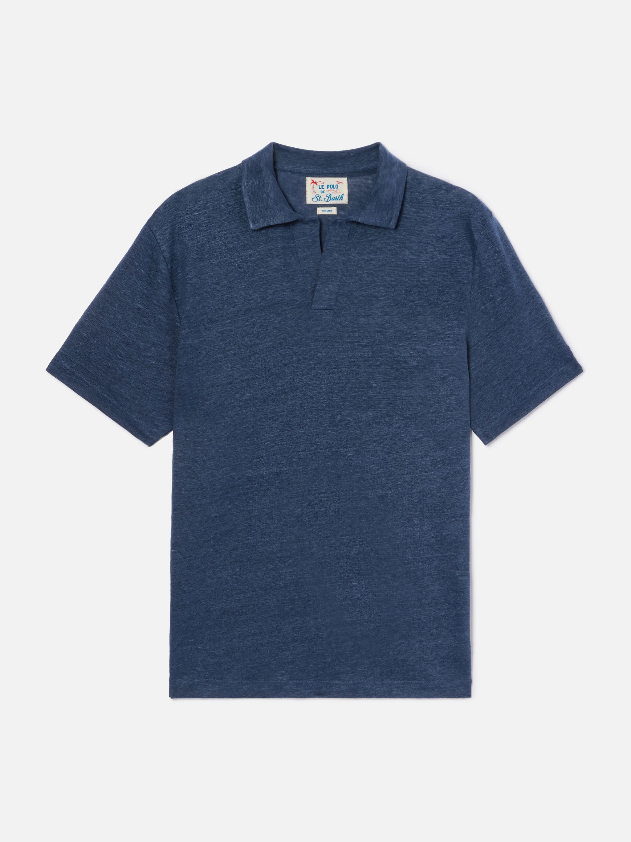 Polo Fraser in puro lino blu navy - Image 5