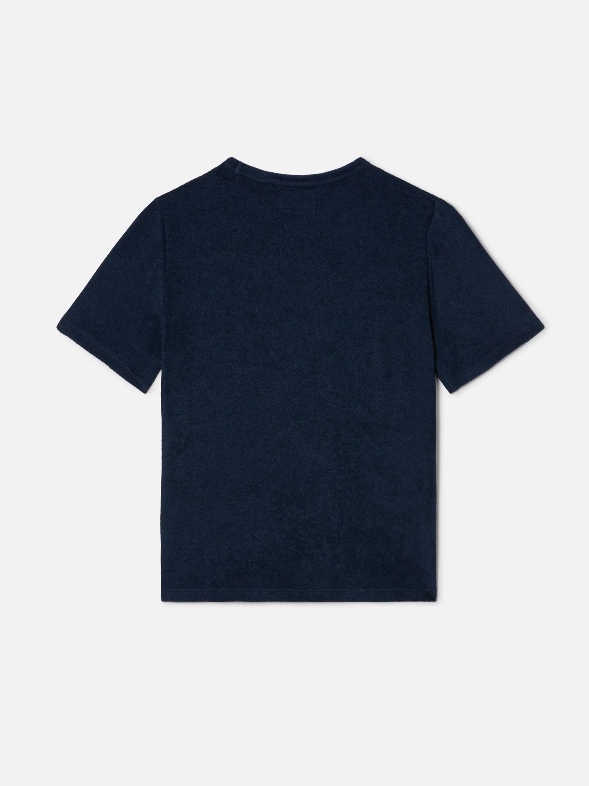 T-shirt Gary Jr in tessuto effetto spugna blu navy con logo ricamato - Image 3