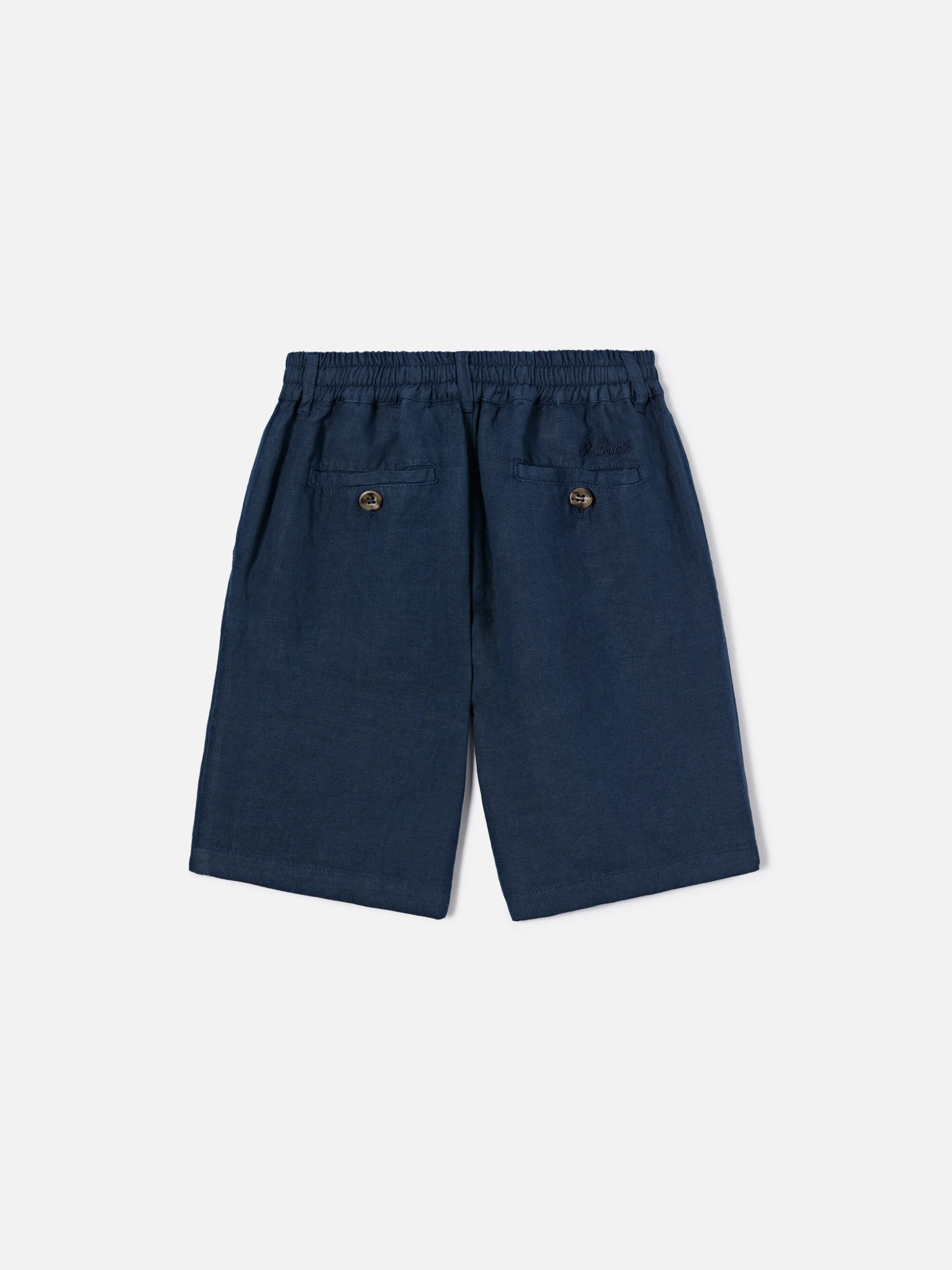 Shorts Ischia Jr in lino blu navy - Image 2