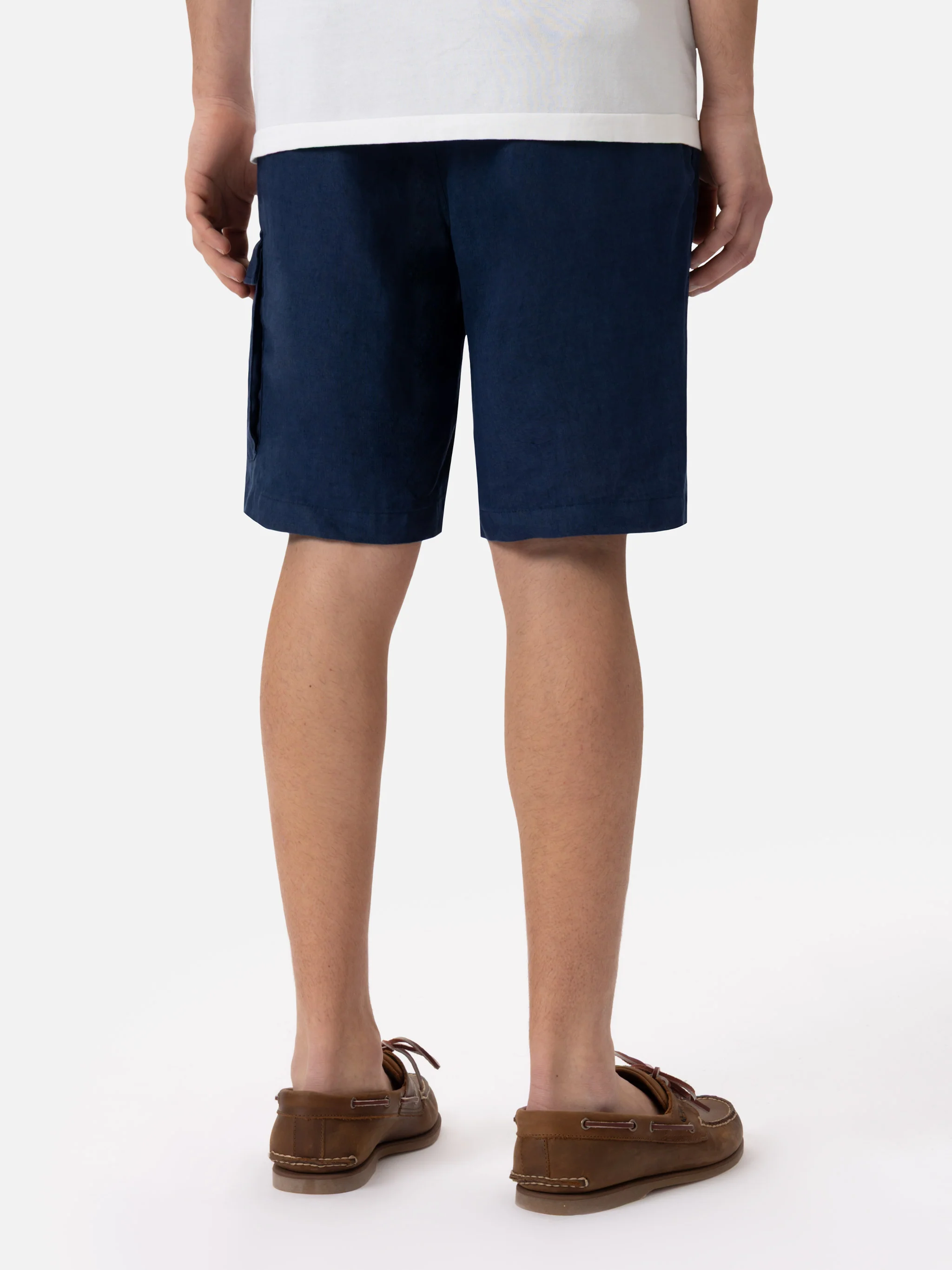 Bermuda Marseille in lino blu navy - Image 2