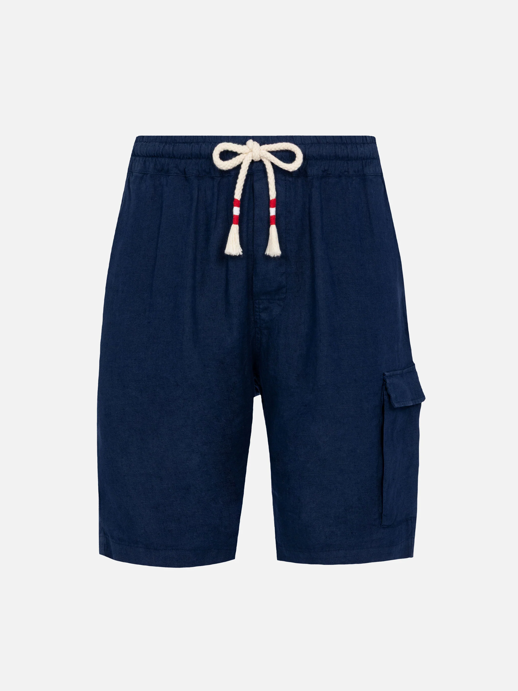 Bermuda Marseille in lino blu navy - Image 4
