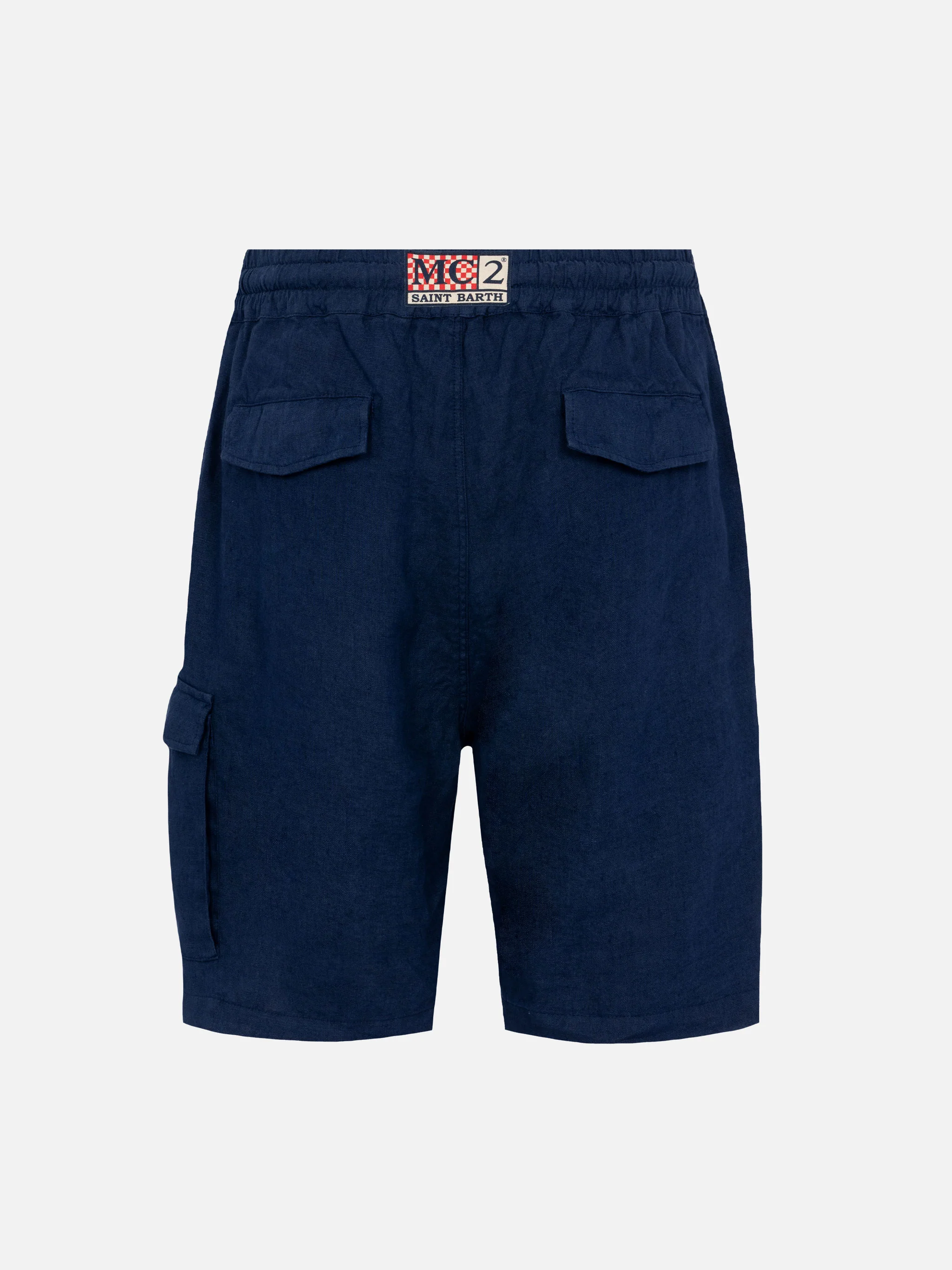 Bermuda Marseille in lino blu navy - Image 5