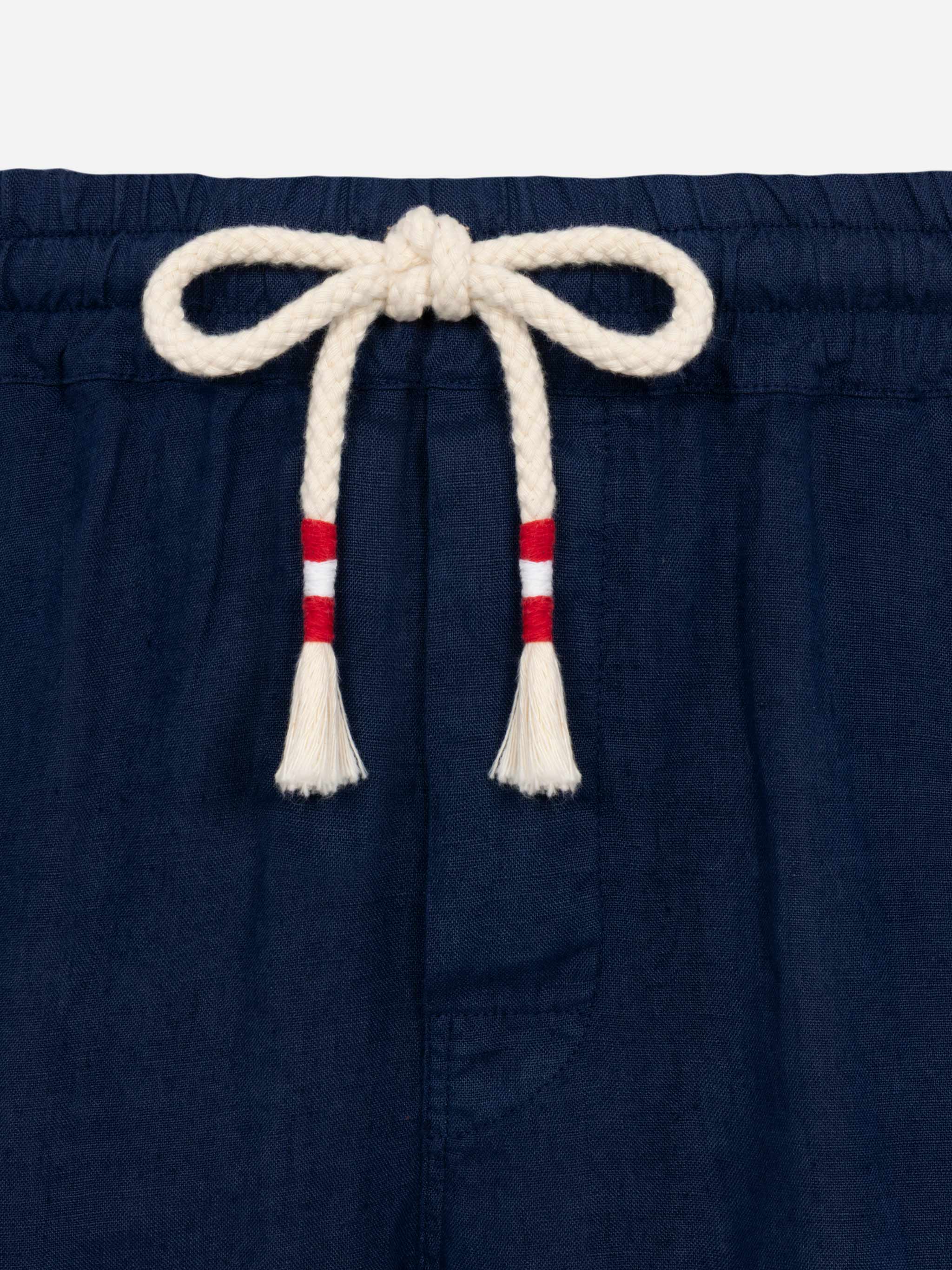 Bermuda Marseille in lino blu navy - Image 7