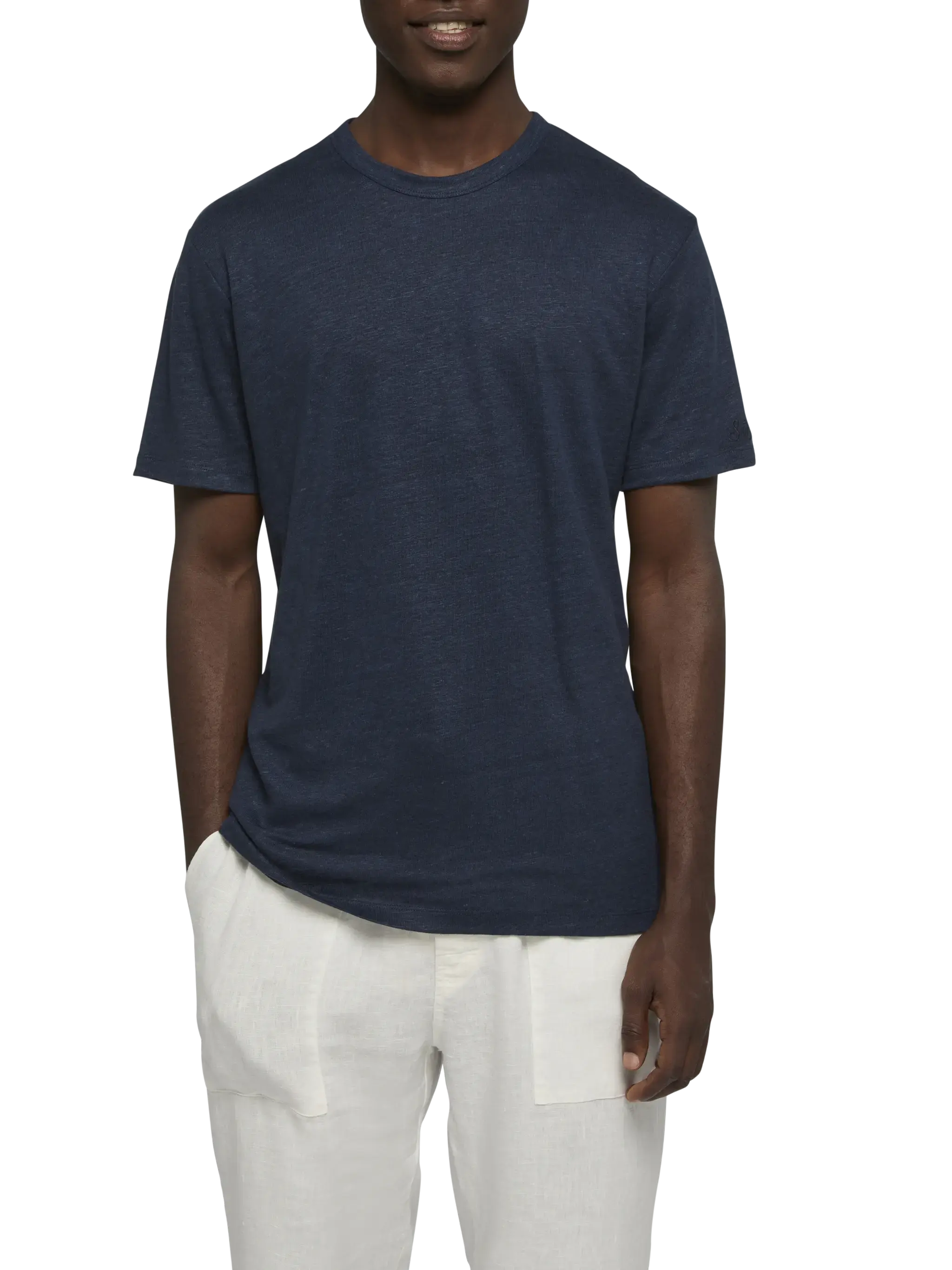 Tshirt Ecstasea in jersey di lino blu navy - Image 2