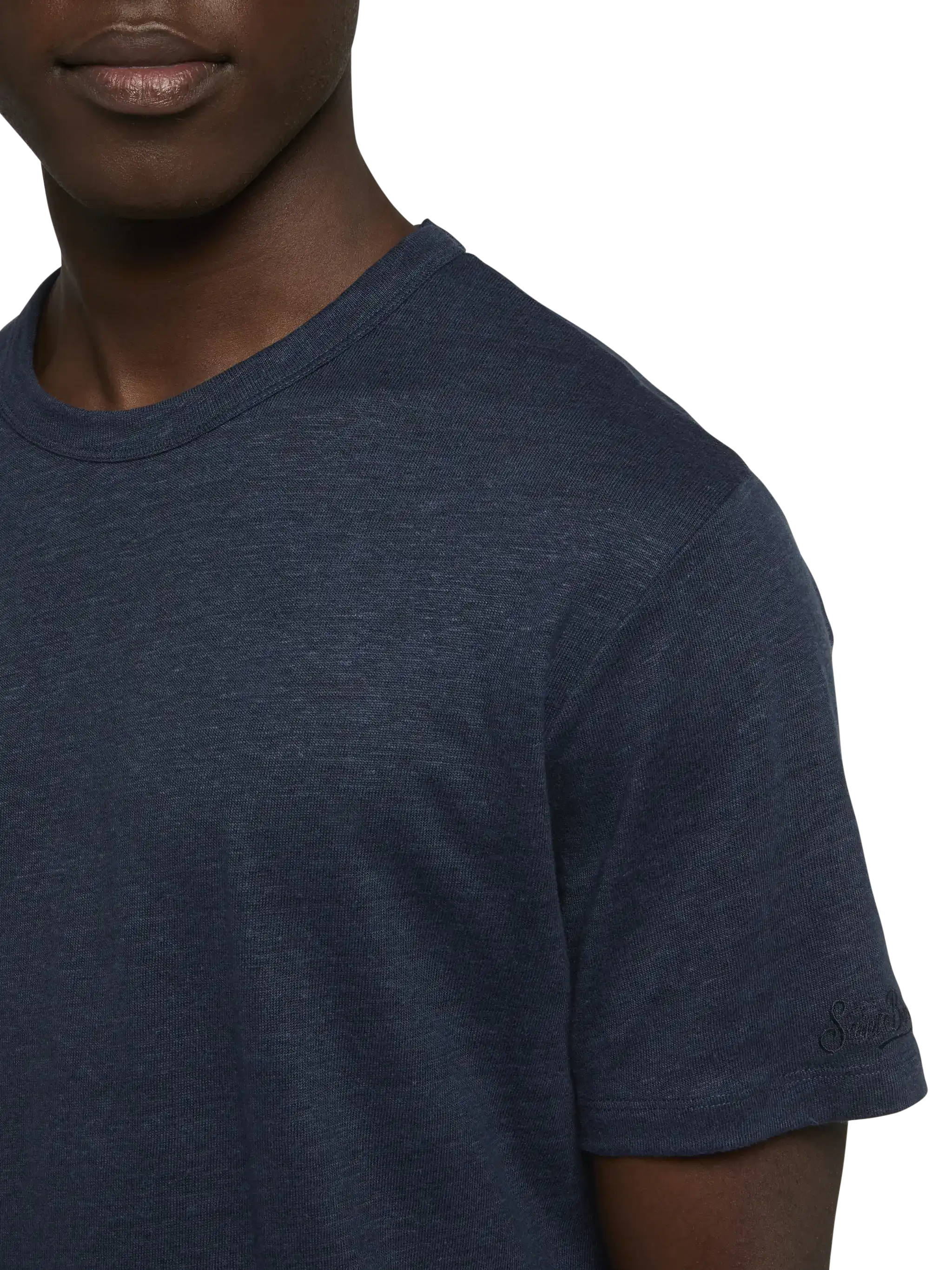 Tshirt Ecstasea in jersey di lino blu navy - Image 3