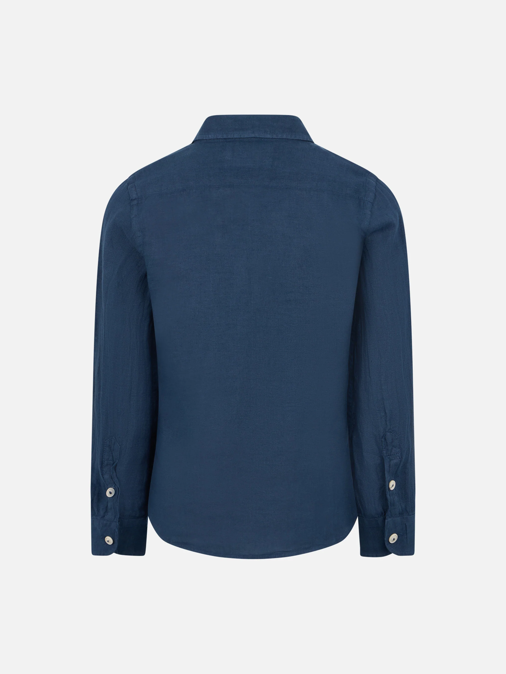 Camicia Agnes in lino blu navy da bambino - Image 2