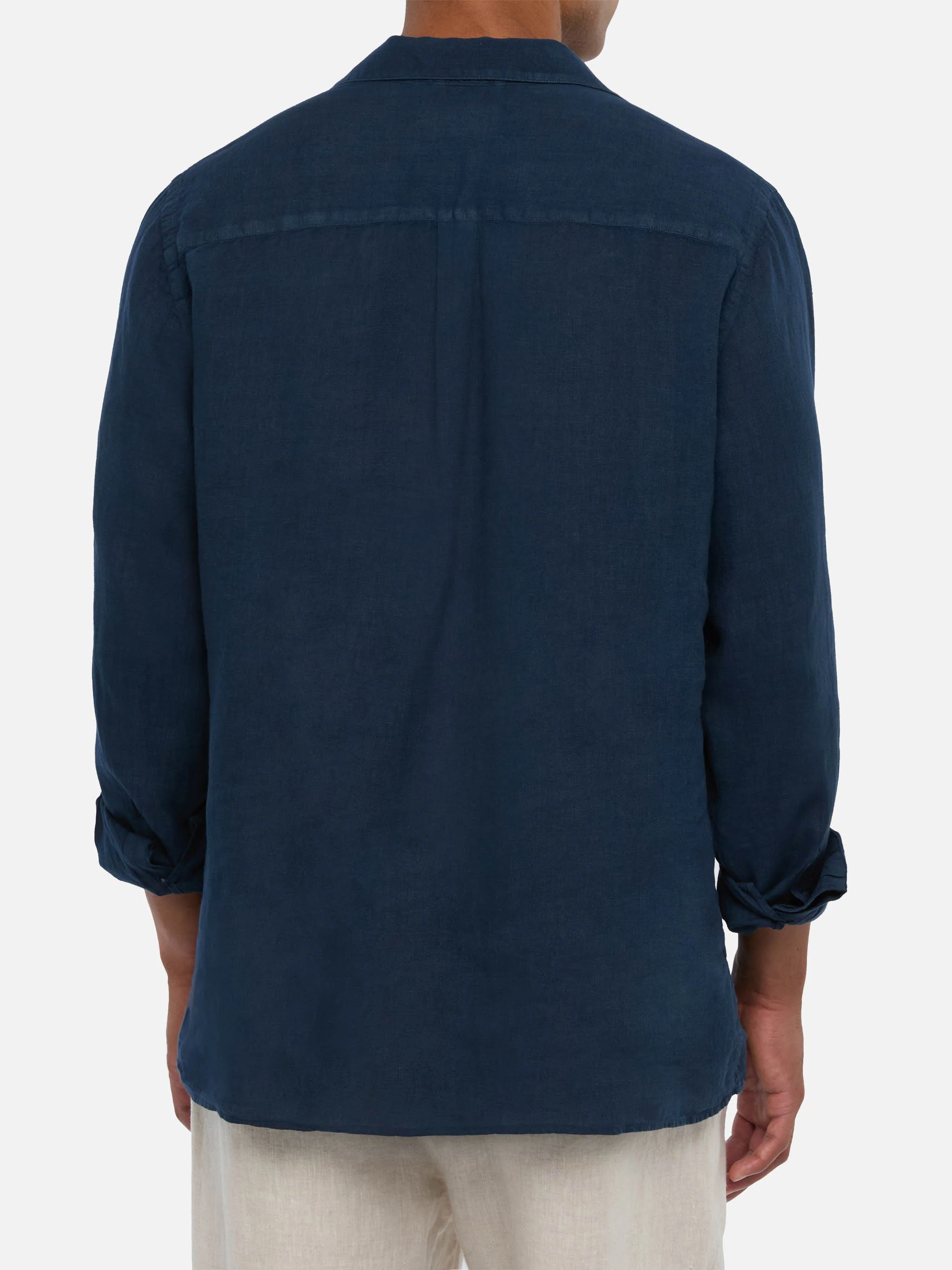 Polo Ventotene in lino blu navy - Image 3