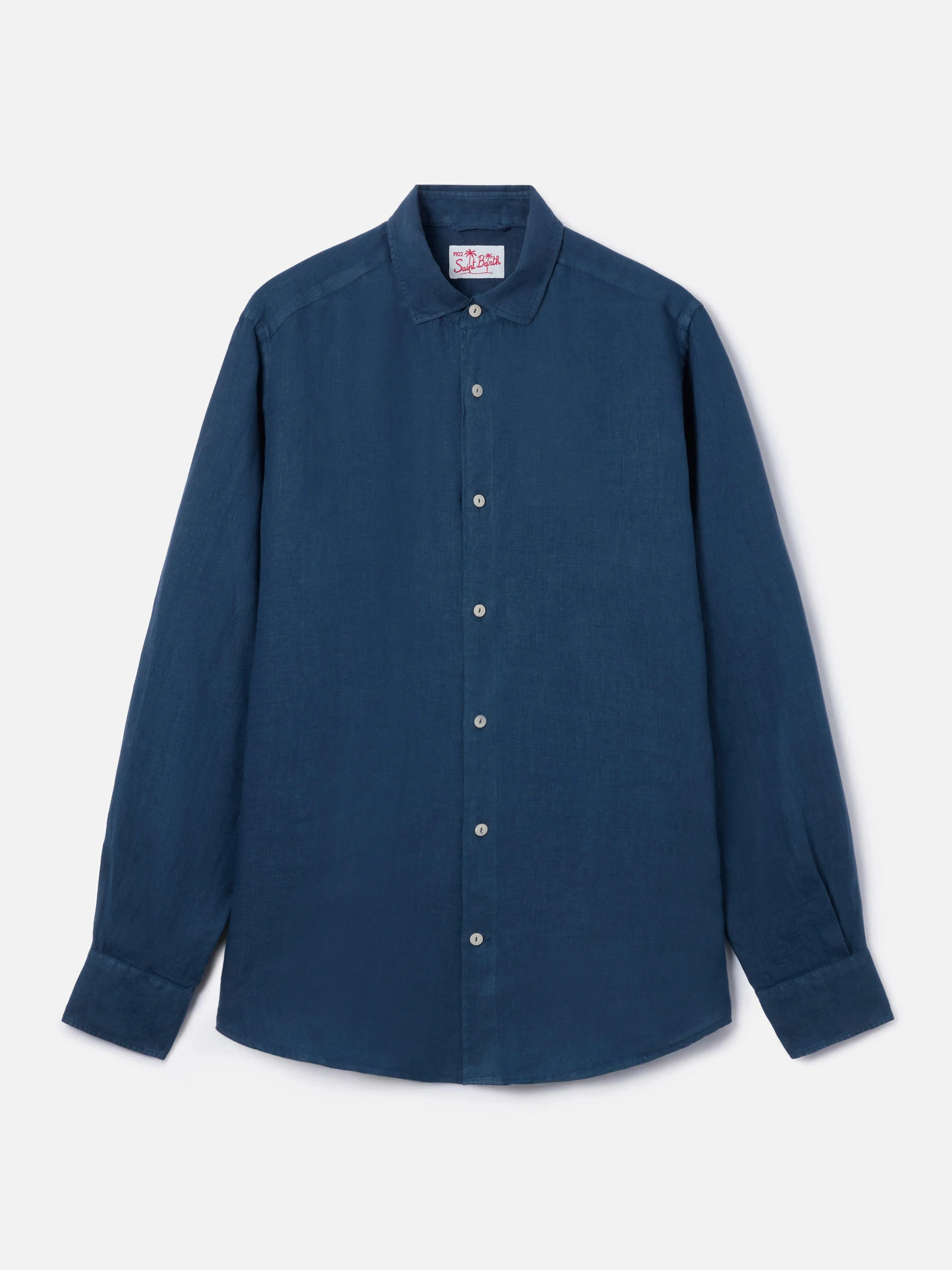 Camicia Pamplona in lino blu - Image 4