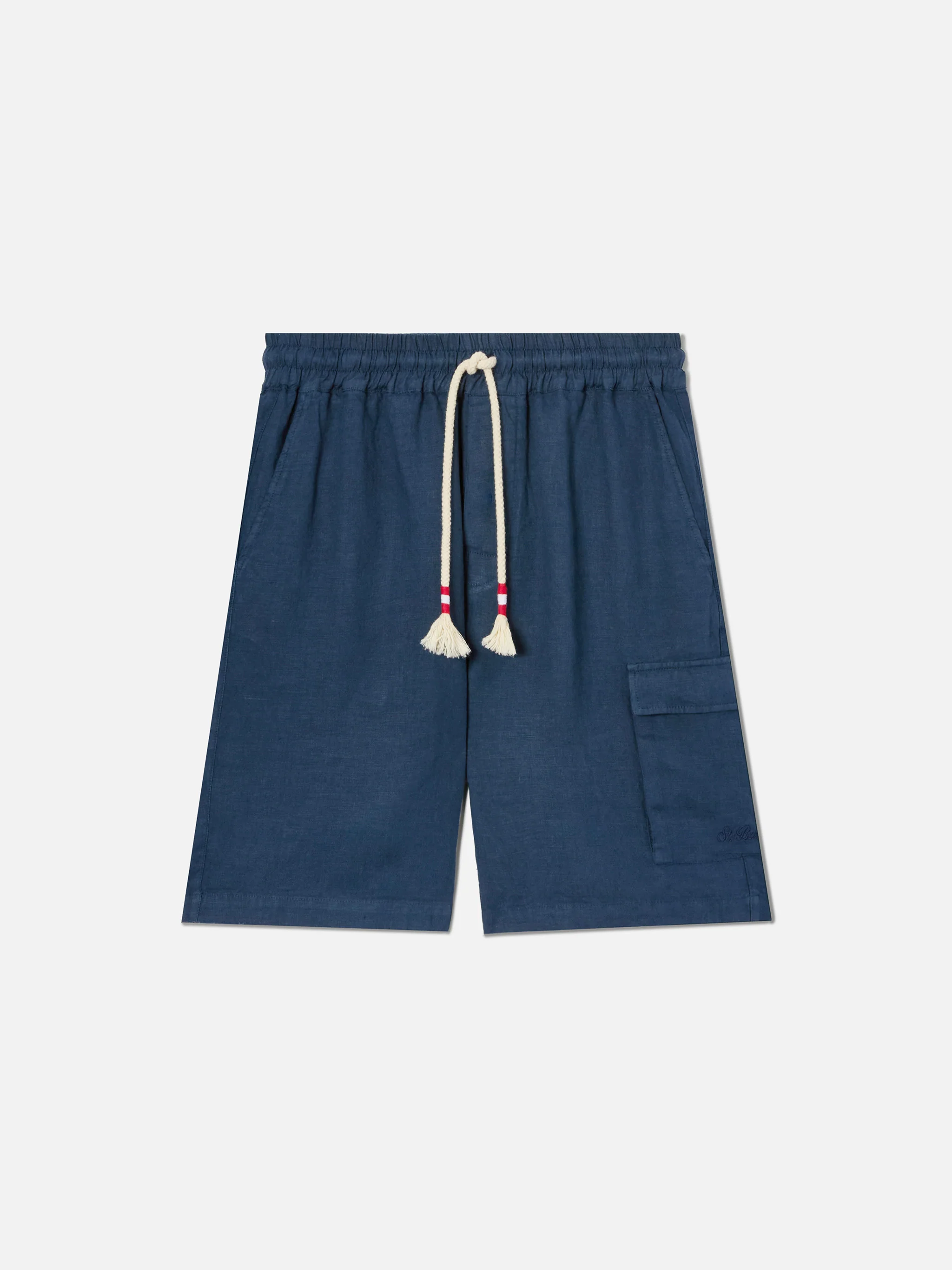 Bermuda Marseille in puro lino blu navy - Image 4