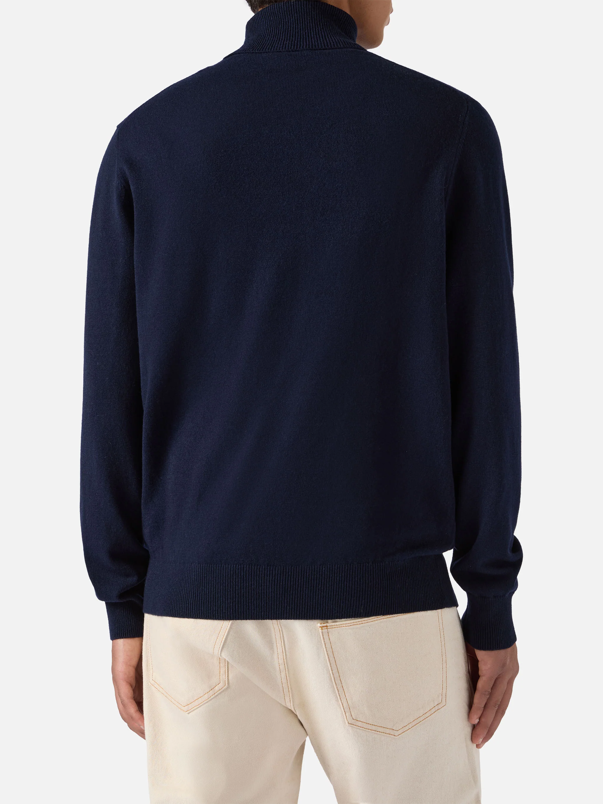 Dolcevita Bond in lana merino e cashmere blu notte - Image 3