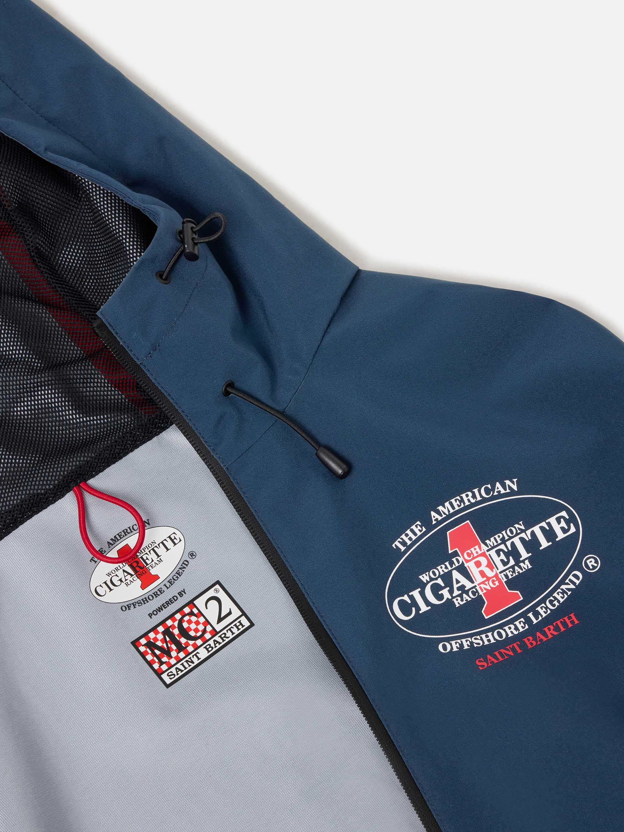 Giacca Pilot blu navy in tessuto tecnico con stampa Cigarette | Special Edition - Image 7
