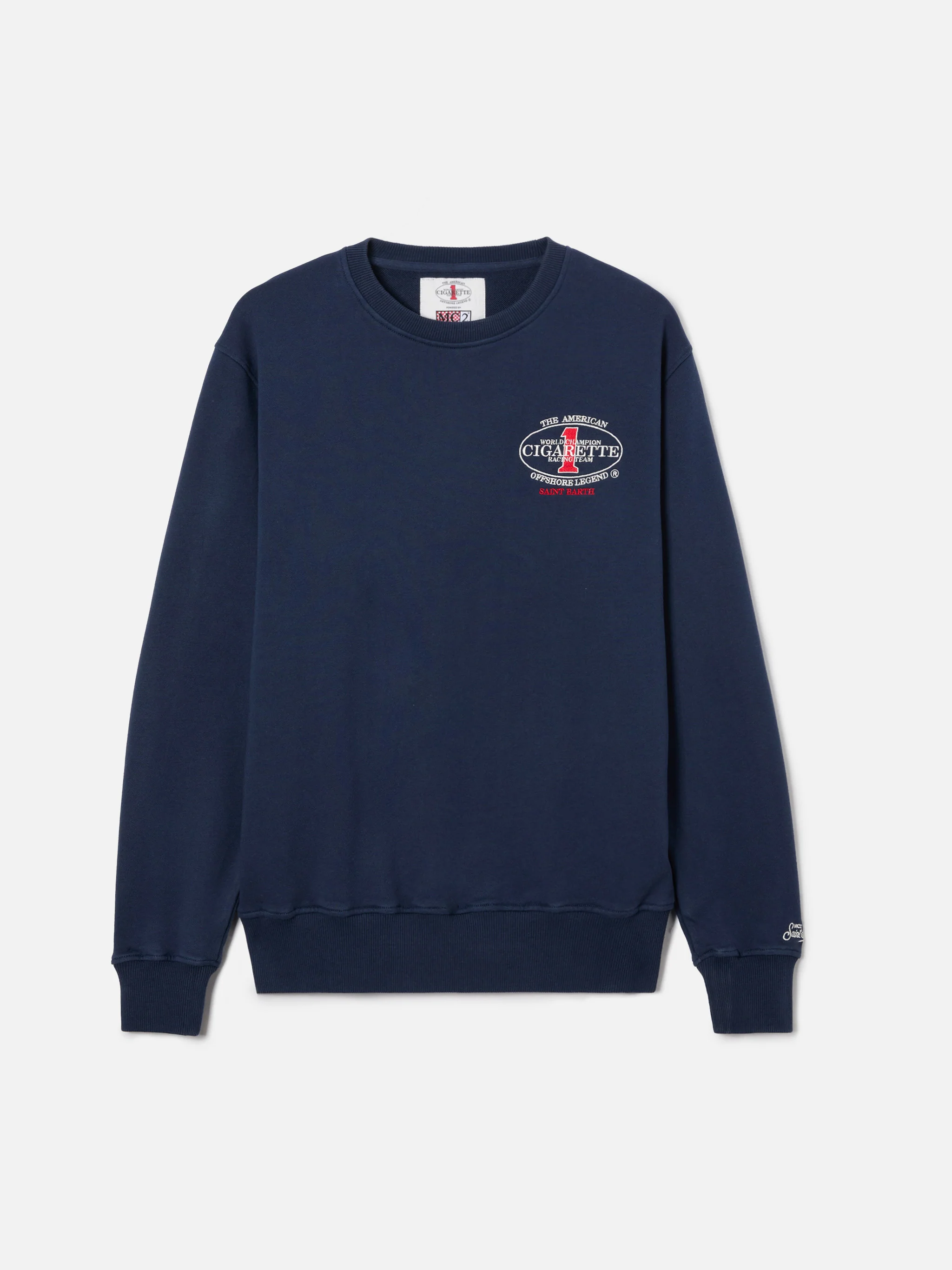 Felpa Ponza girocollo blu navy con stampa Cigarette | Special Edition - Image 2