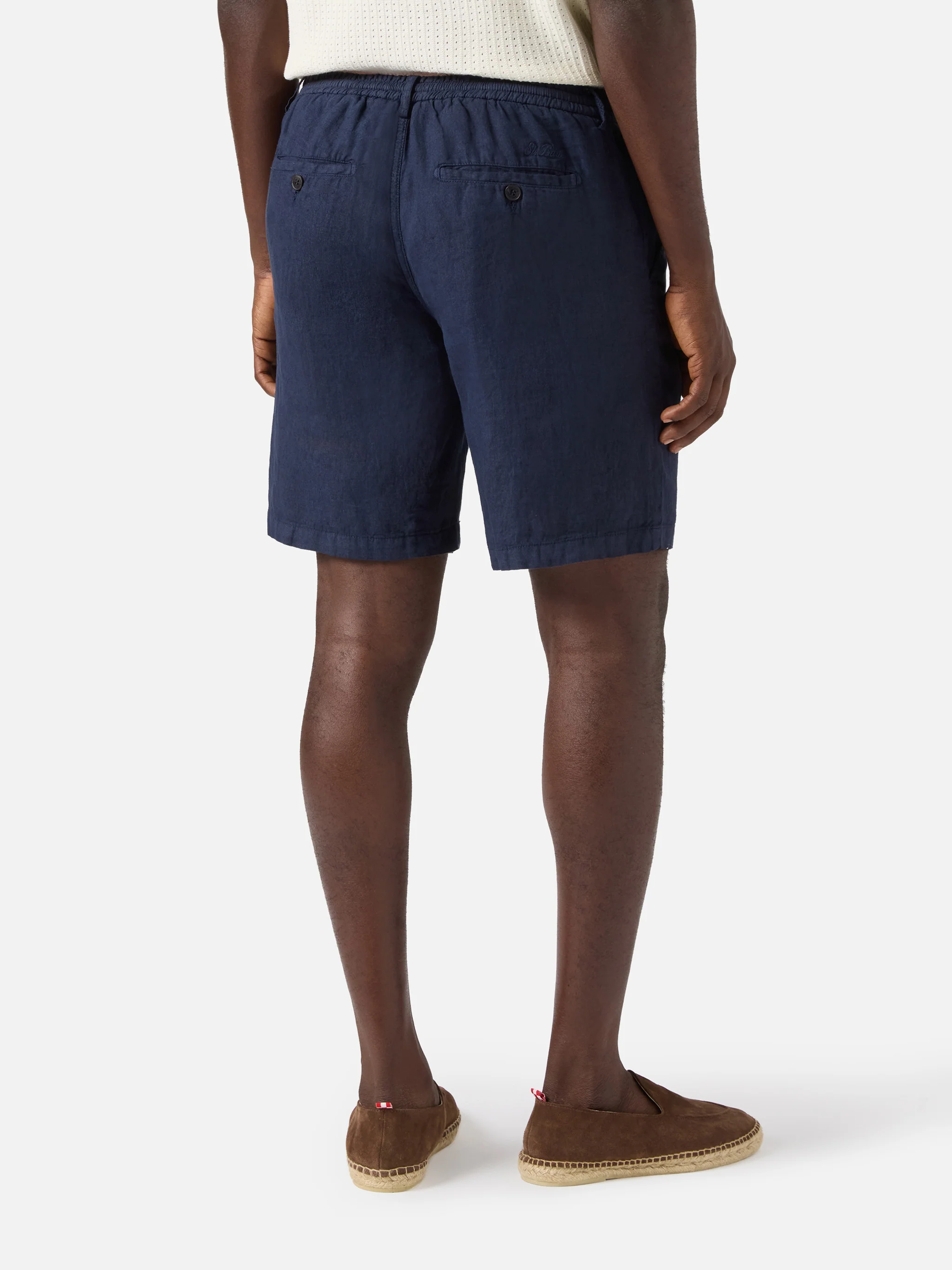 Bermuda Sebastian in puro lino blu navy - Image 2