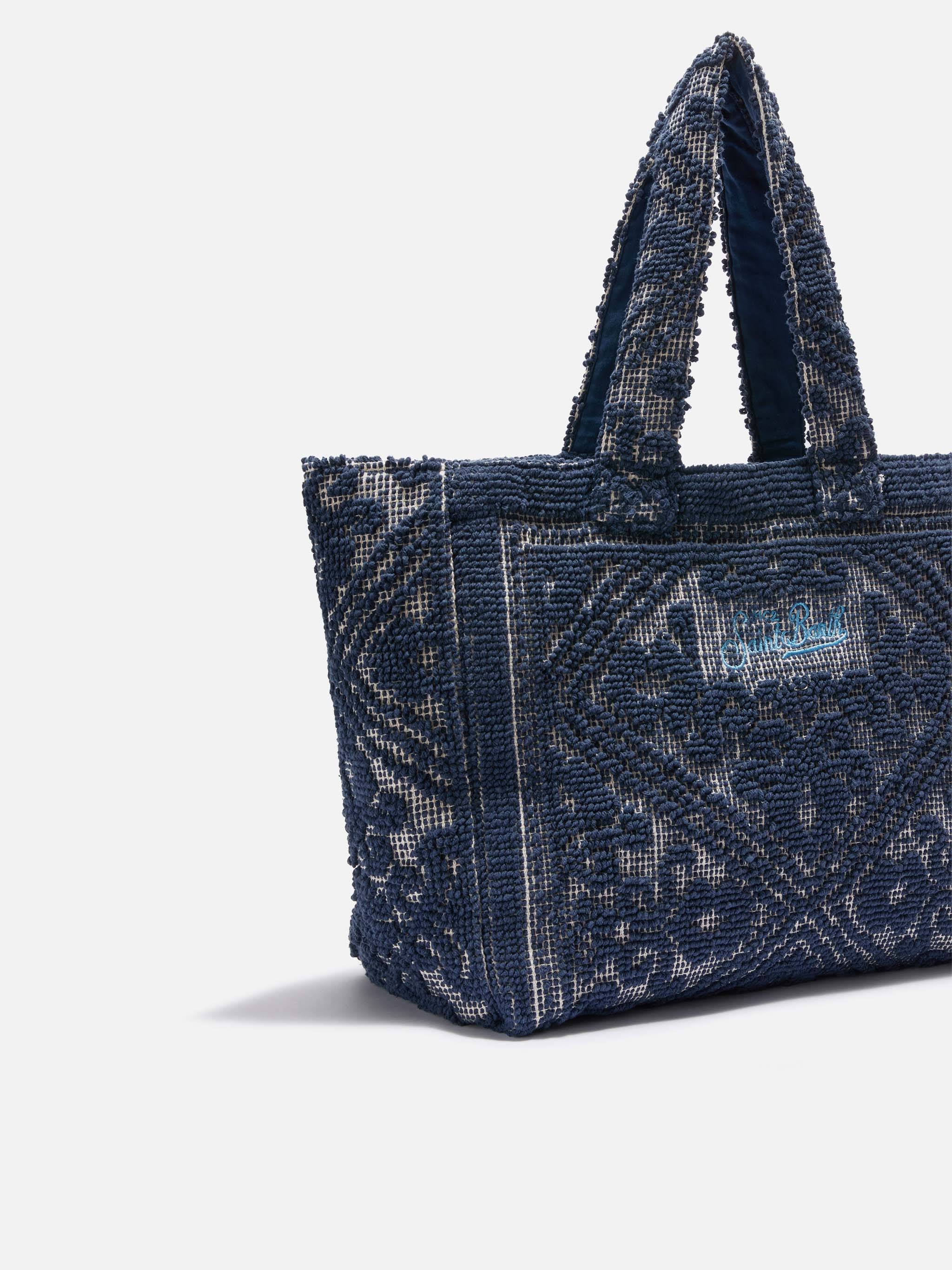 Tufting Cotton Tote Bag blu navy - Image 3