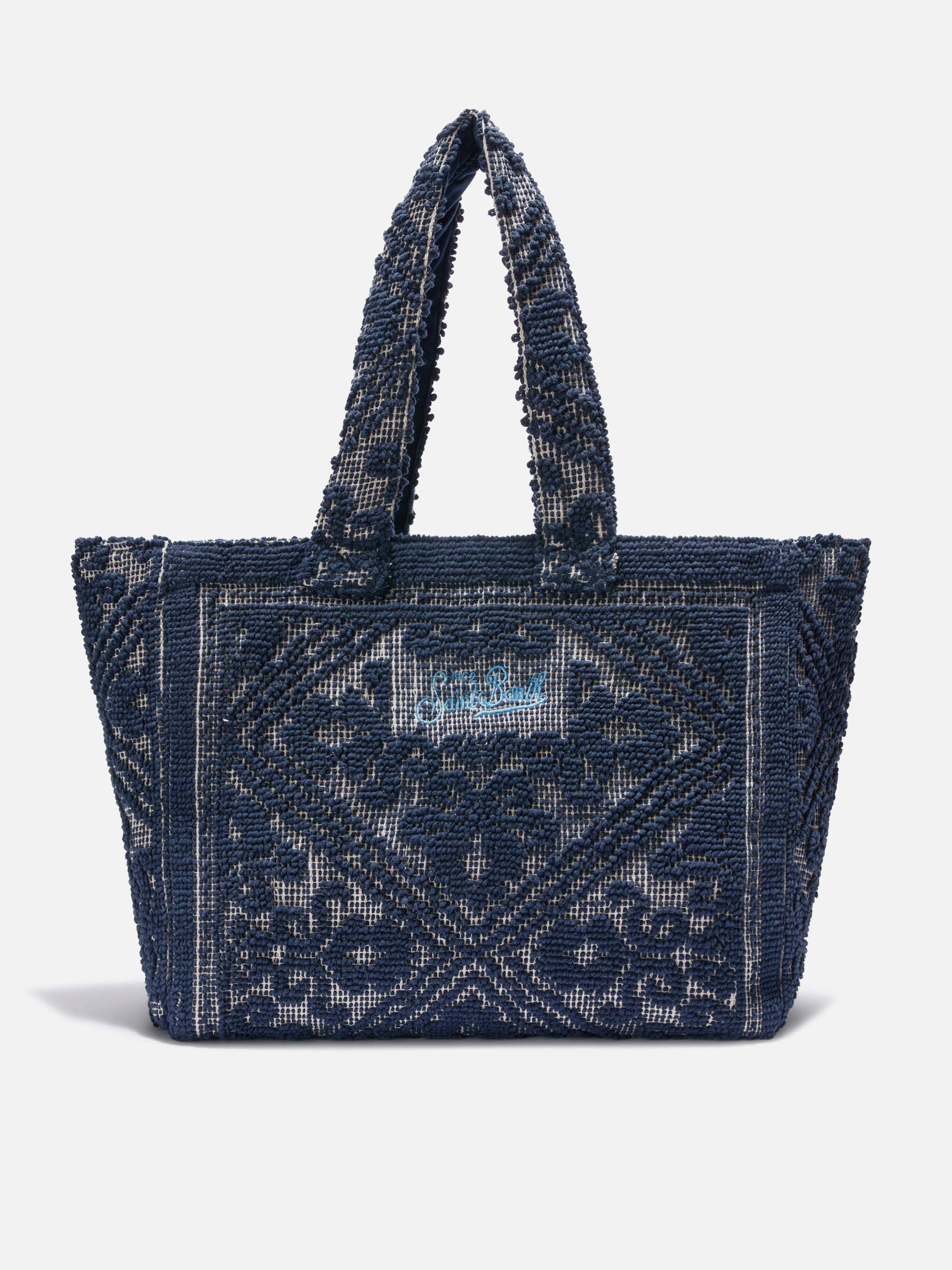 Tufting Cotton Tote Bag blu navy - Image 4