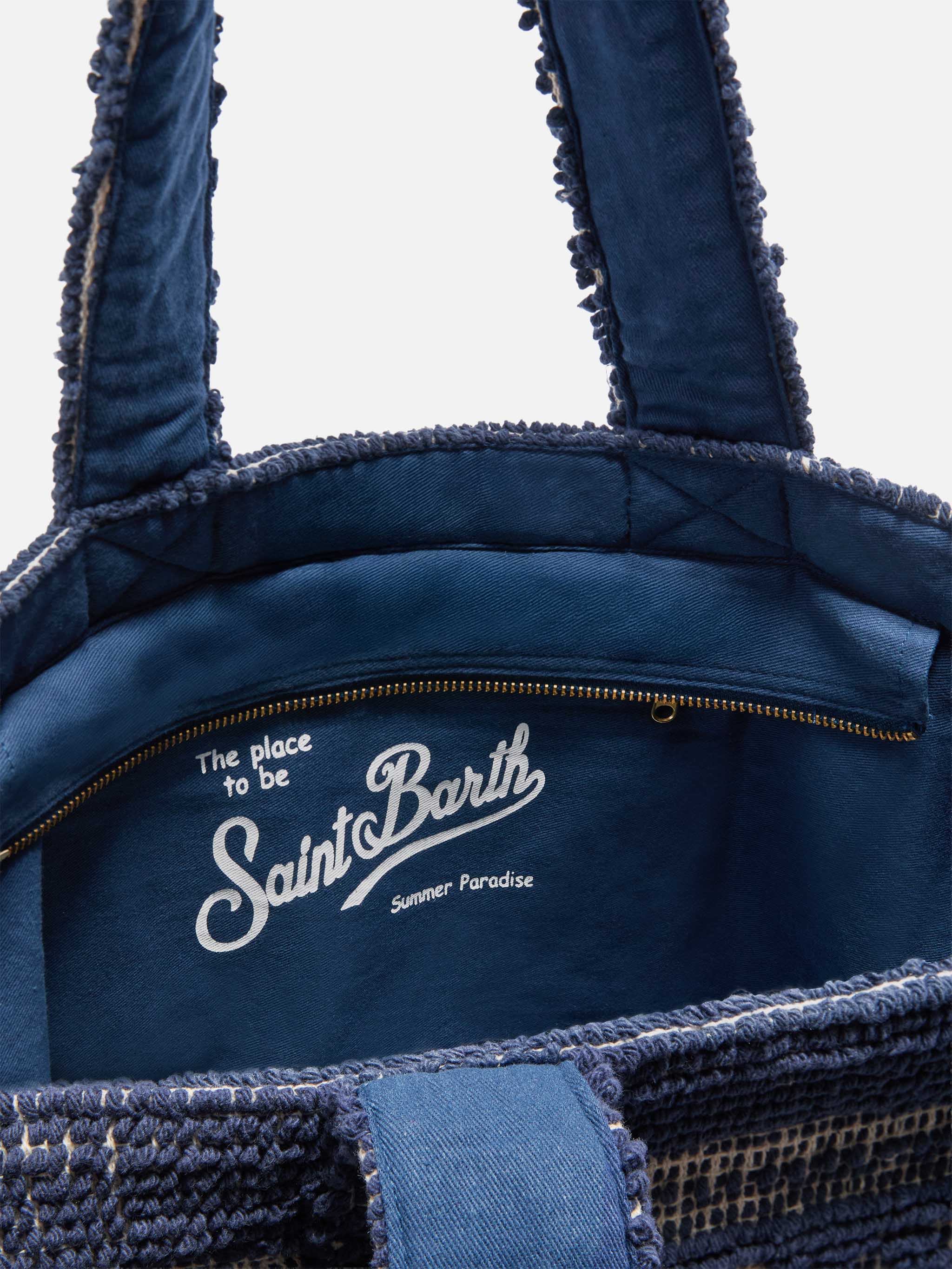 Tufting Cotton Tote Bag blu navy - Image 5
