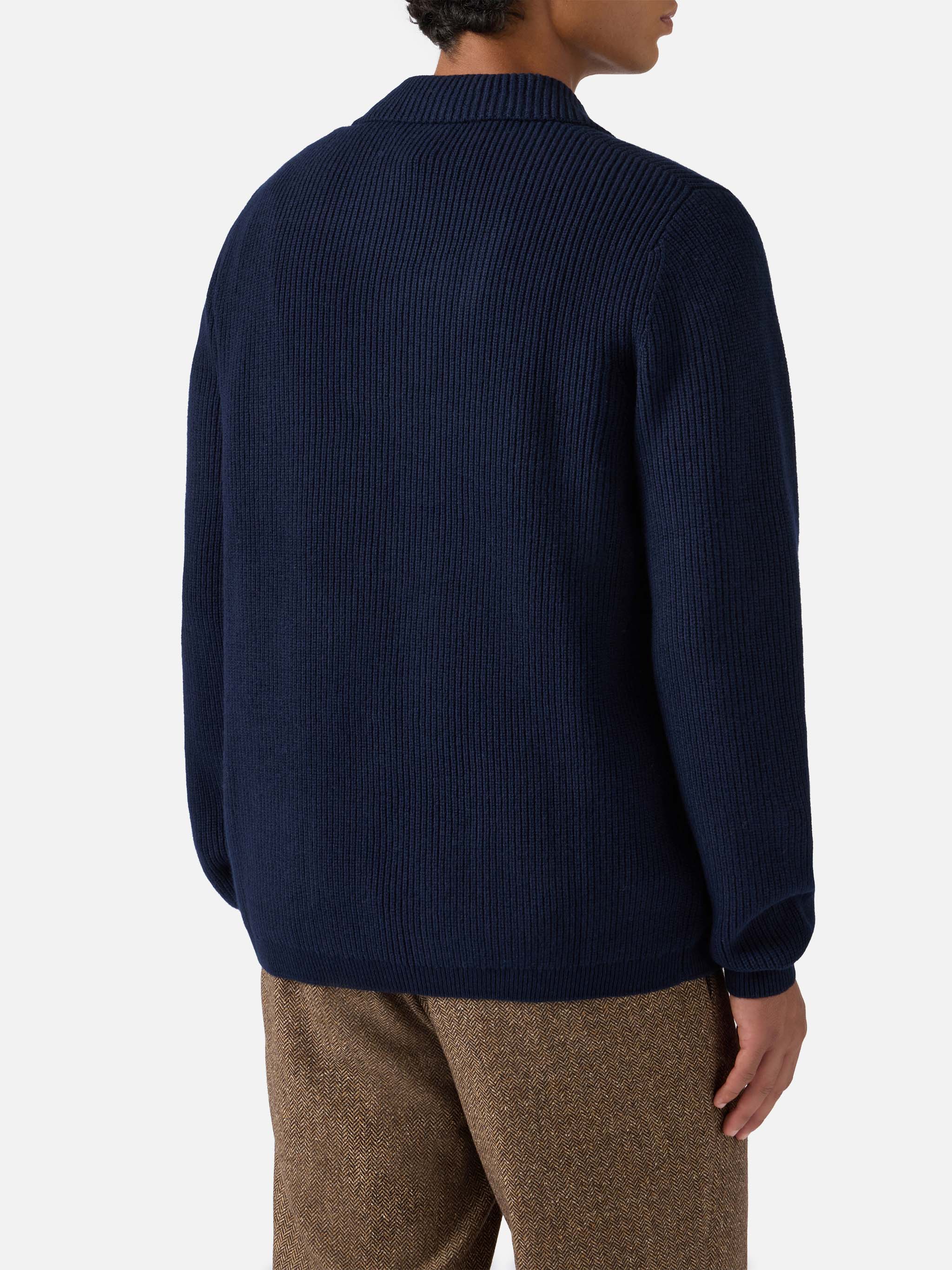Blazer Eaton in pura lana blu notte - Image 3