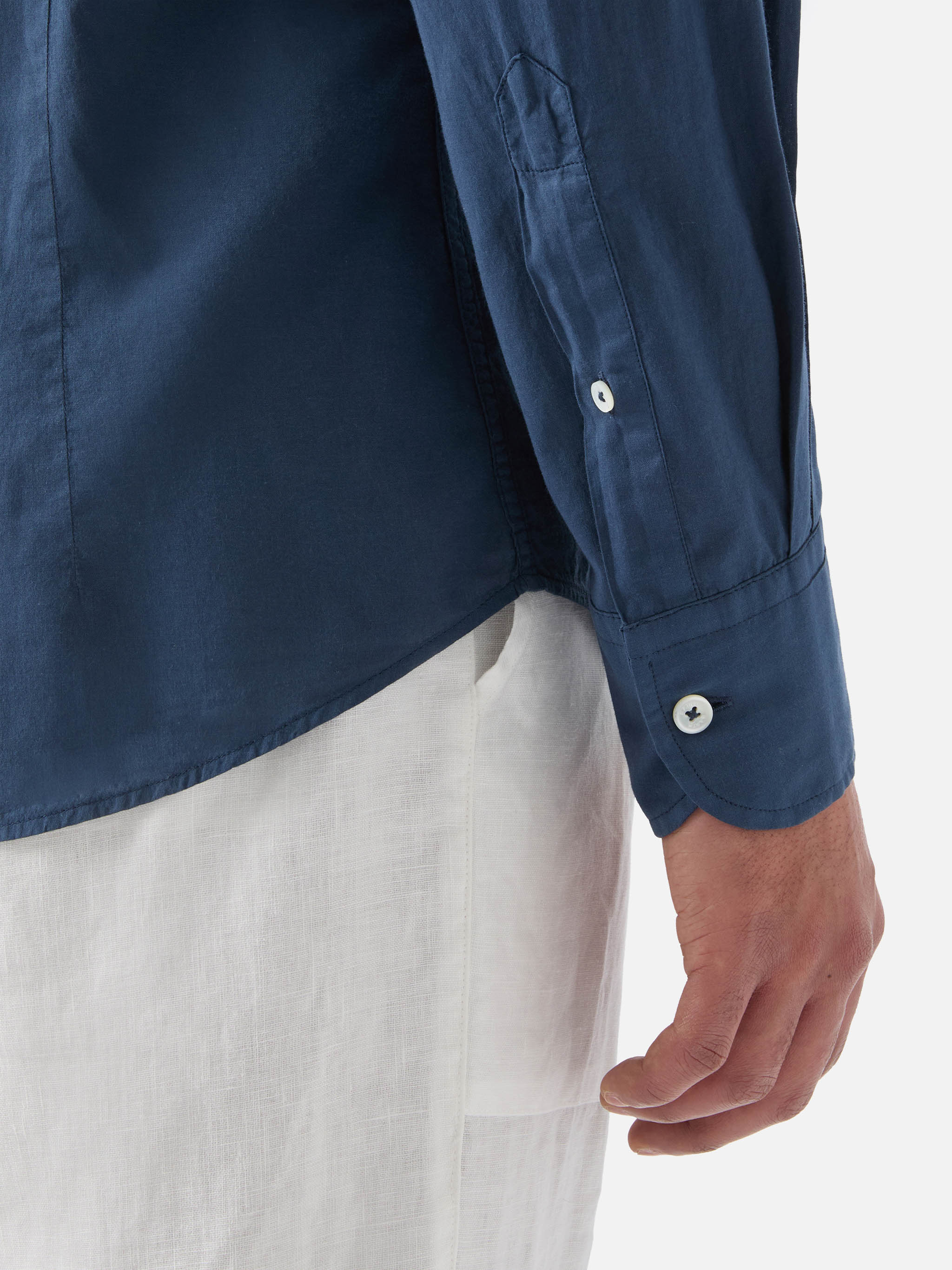 Camicia Chemise Ice in puro voile di cotone blu navy - Image 4