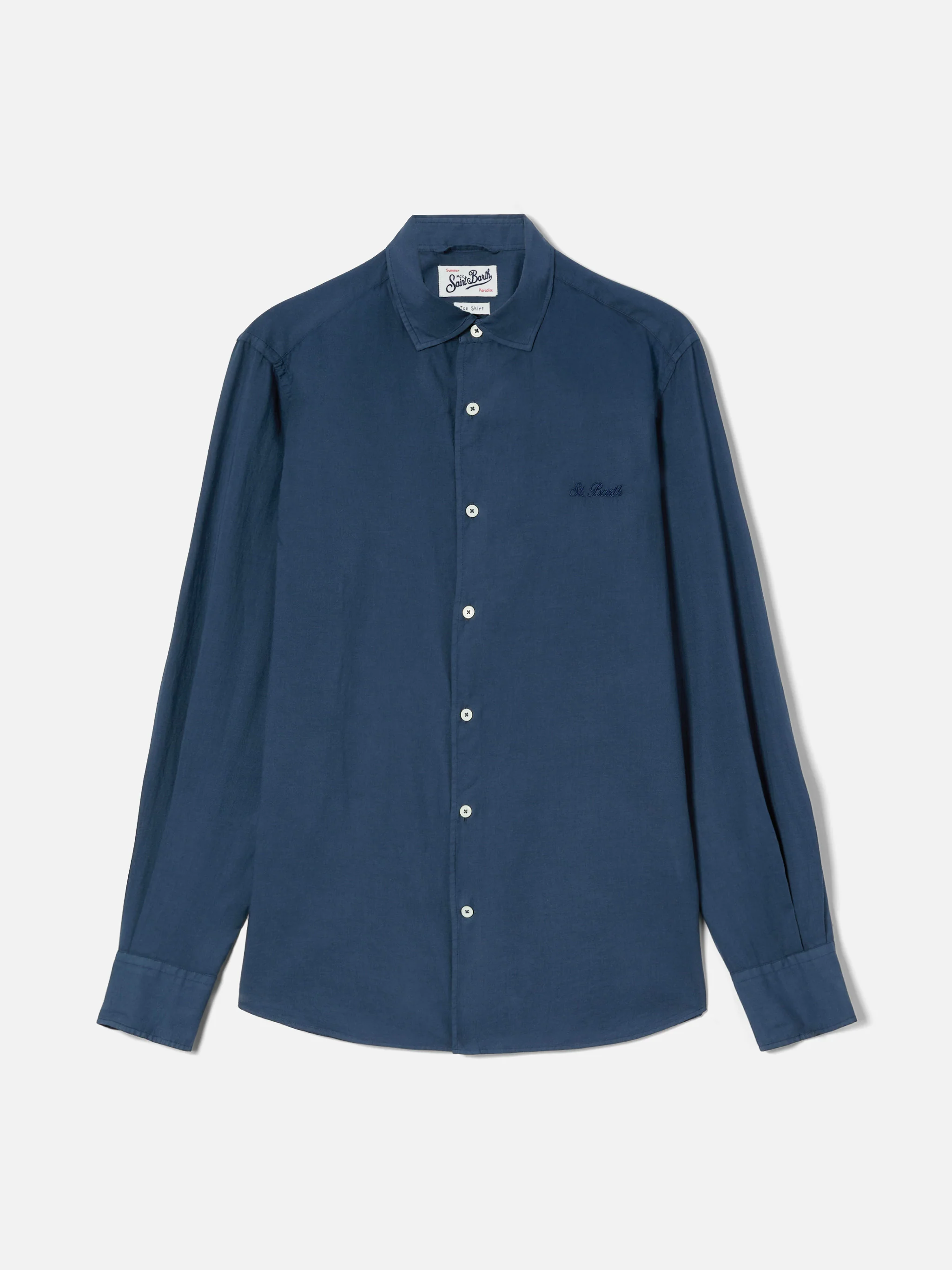 Camicia Chemise Ice in puro voile di cotone blu navy - Image 5
